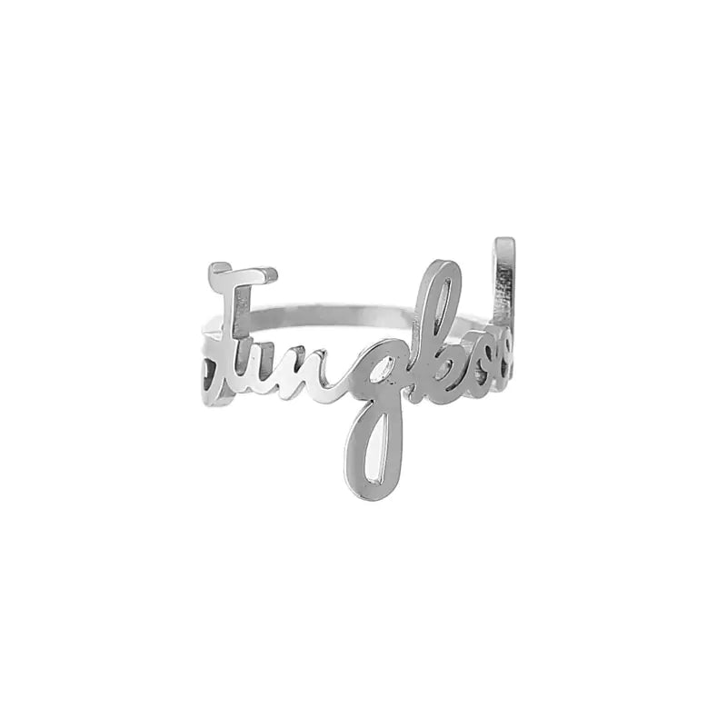BTS Official Titanium Steel Ring with Logo Design
