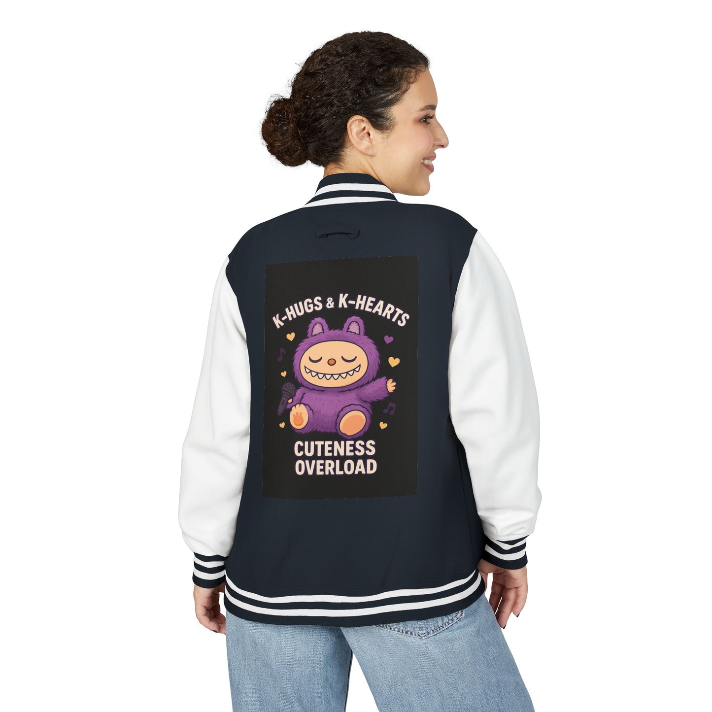 K-Pop Universe Letterman Jacket, Trendy Unisex Varsity Jacket, Cute Gift for K-Pop Fans, Stylish Casual Wear, Anime Inspired Apparel