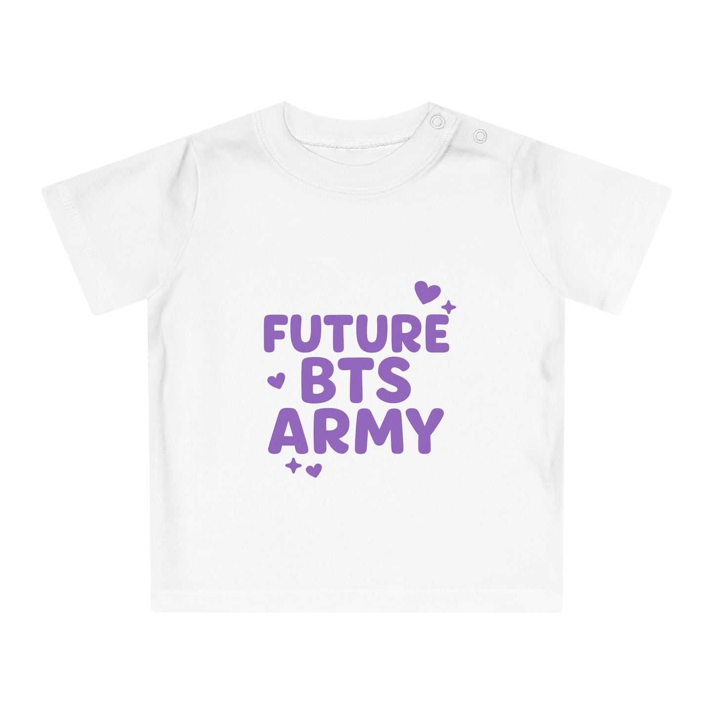 Adorable BTS Baby T-Shirt: Future Army K-Pop Fan Gear, Cute Gift, Toddler Tee, Infant Apparel, Baby Shower Gift, Trendy Kids Fashion