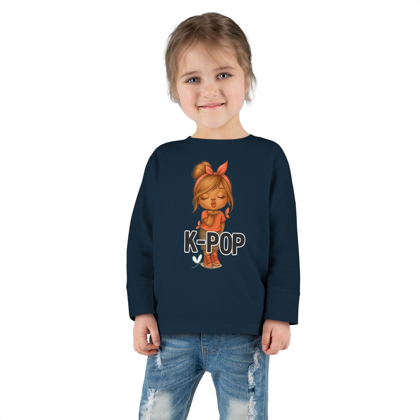 K-Pop Toddler Long Sleeve Tee, Cute K-Pop Shirt, Gift for Kids, Playtime Tee, Musical Kids Apparel, Child's Fashion Top