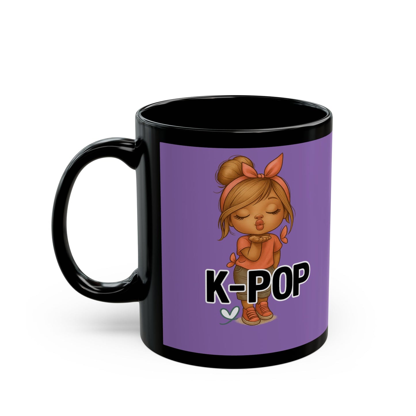 K-Pop Fan Mug - Stylish Coffee Cup for Music Lovers, Purple Black Ceramic Mug, Gift for Birthdays, Holidays, and Celebrations