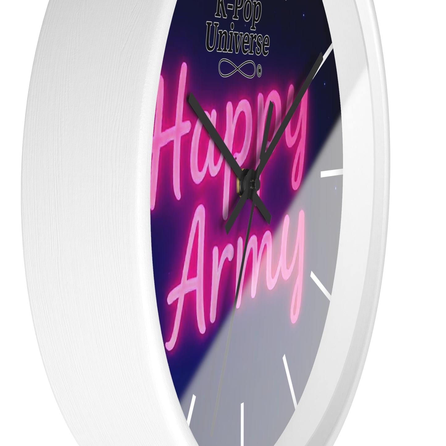 Neon Happy Army Wall Clock - Retro Home Decor, Gift for Soldiers, Army Family, Motivational Decor, Nightstand Clock
