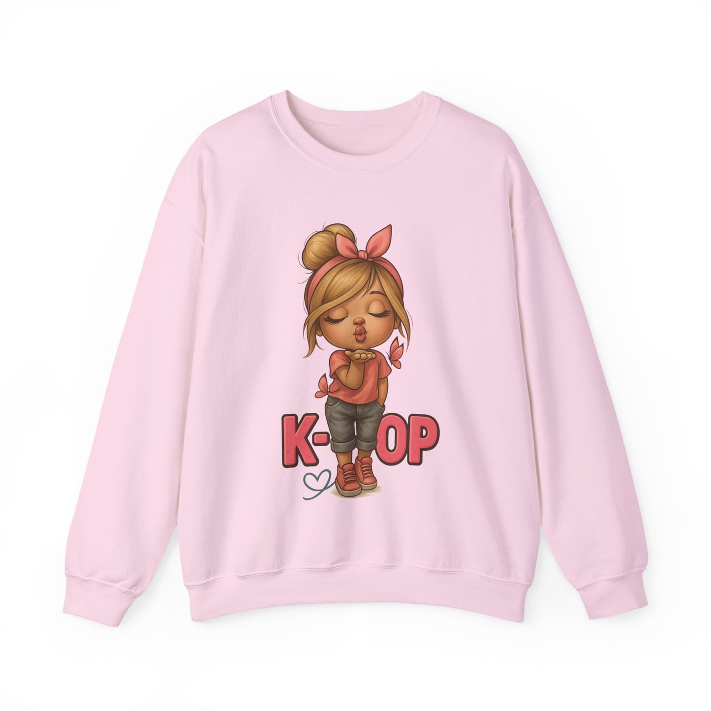 K-Pop Girl Crewneck Sweatshirt, Trendy Gift for Music Lovers, Stylish Cozy Wear, Perfect for Concerts, Fashionable Graphic Sweatshirt