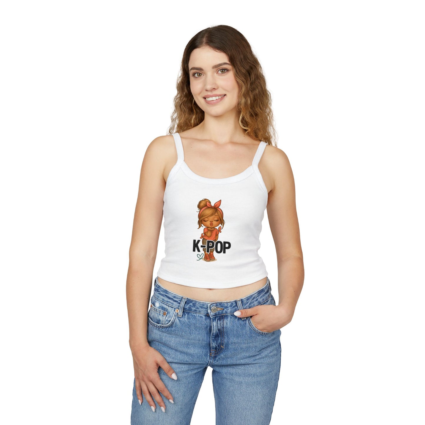 K-Pop Inspired Women's Spaghetti Strap Tank Top, Summer Fashion, Music Lover Gift, Festival Wear, Trendy Tops