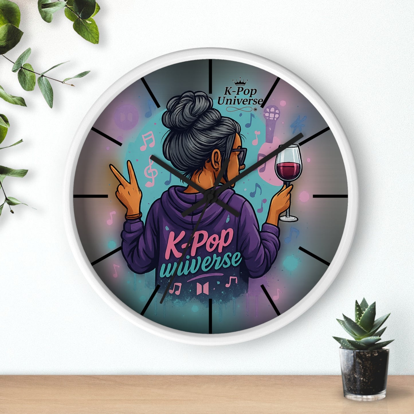 K-Pop Universe Wall Clock, Stylish Home Decor, Music Lover Gift, K-Pop Fan Accessory, Unique Wall Art, Trendy Timepiece
