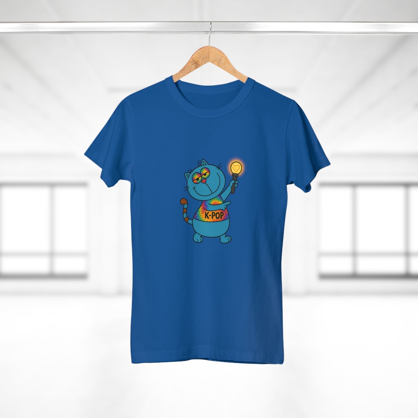 K-Pop Cat T-Shirt, Cute Cat Tee, K-Pop Fan Shirt, Women's Graphic Tee, Trendy Cat Apparel