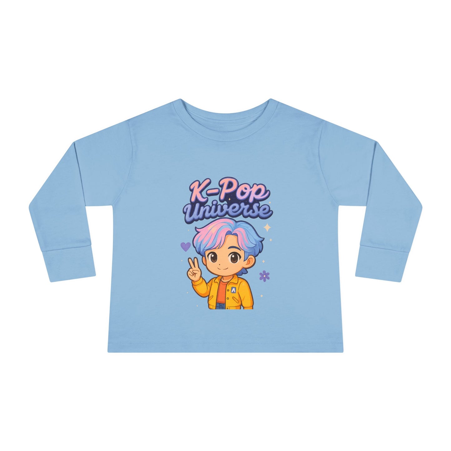 Toddler K-Pop Universe Tee, Cute Kids Shirt, Long Sleeve Top for BTS Fans, Perfect for Birthdays, Gift for Little Ones