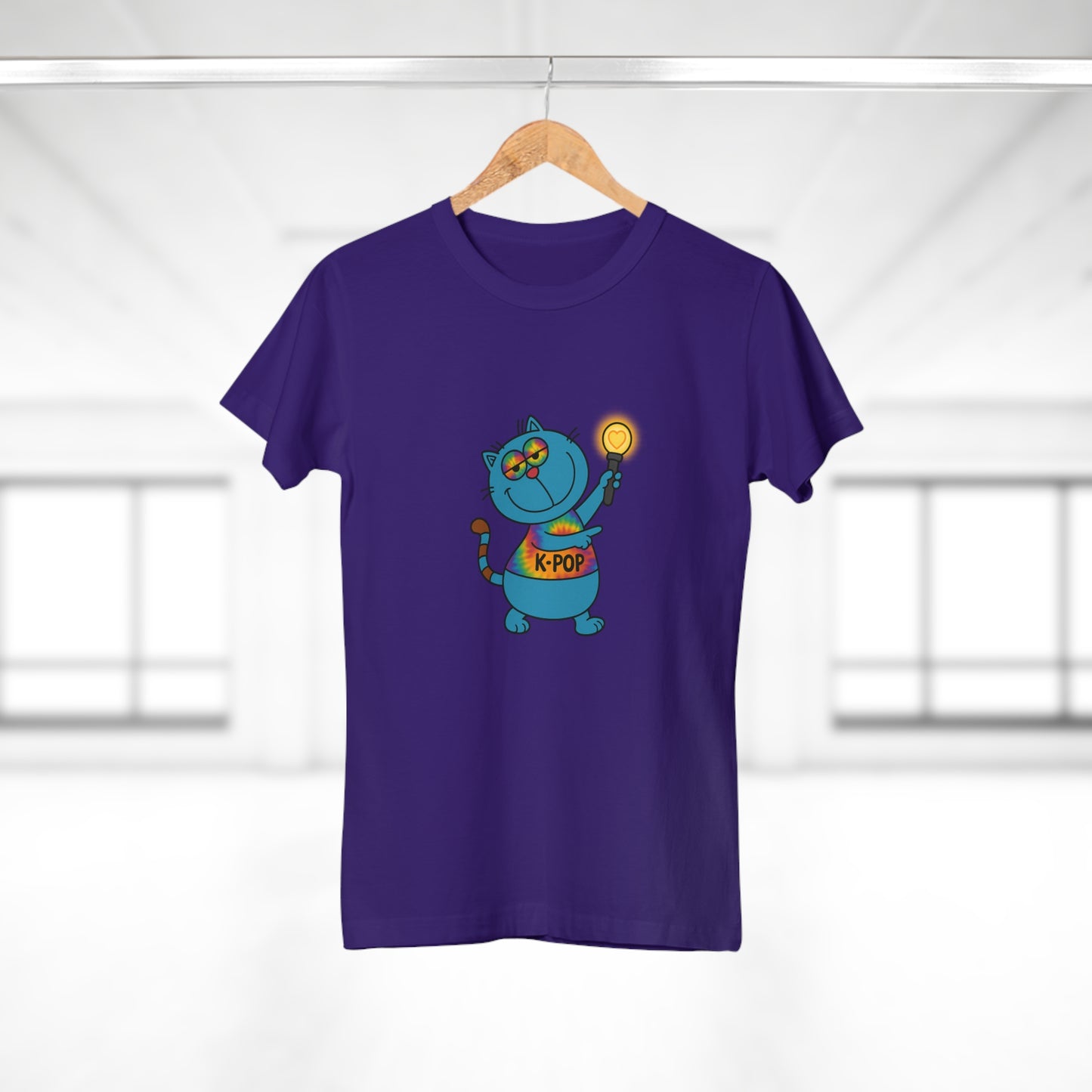 K-Pop Cat T-Shirt, Cute Cat Tee, K-Pop Fan Shirt, Women's Graphic Tee, Trendy Cat Apparel