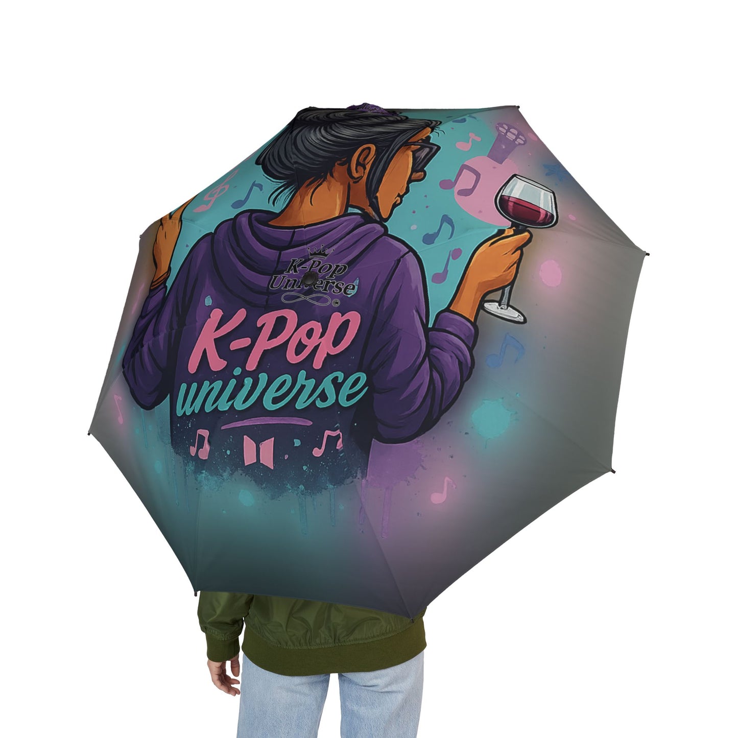 K-Pop Universe Artistic Umbrella, Stylish Rain Gear, Unique Gift for K-Pop Fans, Foldable Travel Umbrella, Music-Themed Accessories, k-pop universe