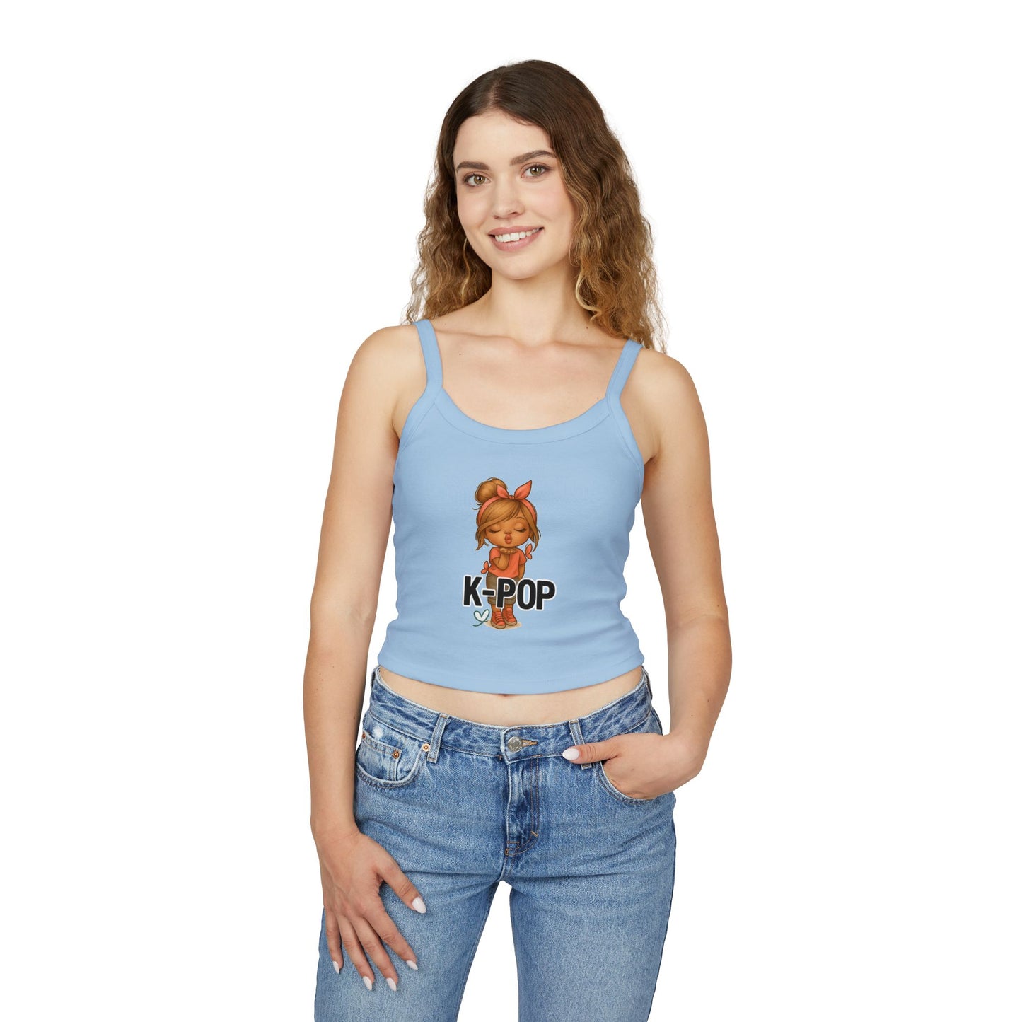K-Pop Inspired Women's Spaghetti Strap Tank Top, Summer Fashion, Music Lover Gift, Festival Wear, Trendy Tops