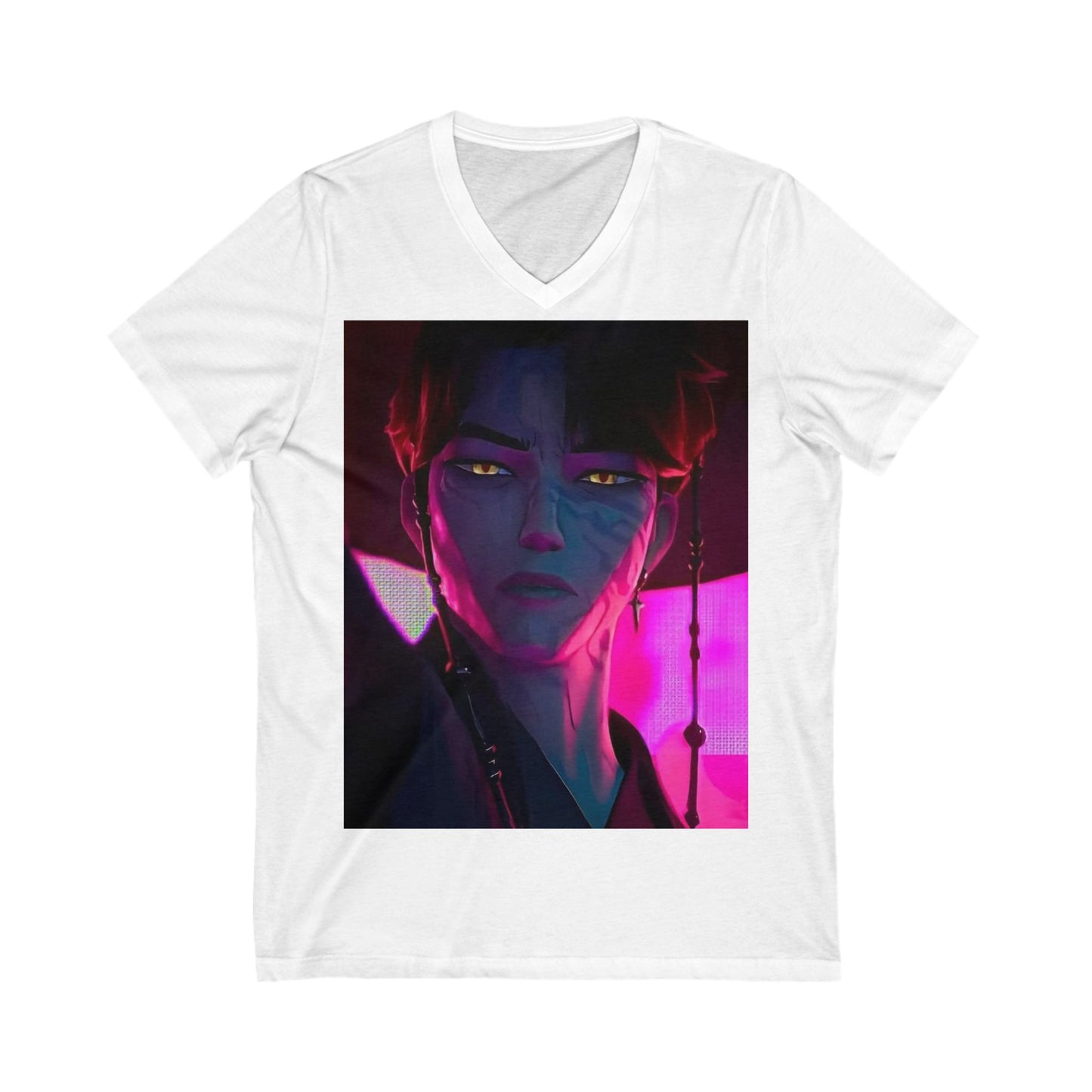 K-Pop Inspired Unisex V-Neck Tee, Trendy Music Fan Shirt, Graphic Tee for Concerts, Perfect Gift for K-Pop Lovers