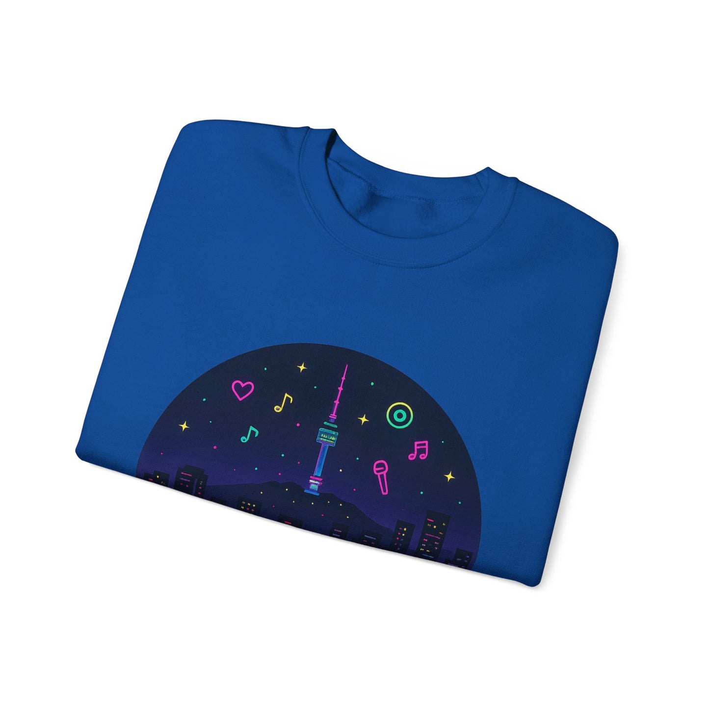 K-Pop Night Crewneck Sweatshirt - Cozy Unisex Top for Fans, Music Lovers, Gift for Birthdays, Concerts, Casual Wear, Seoul Vibes