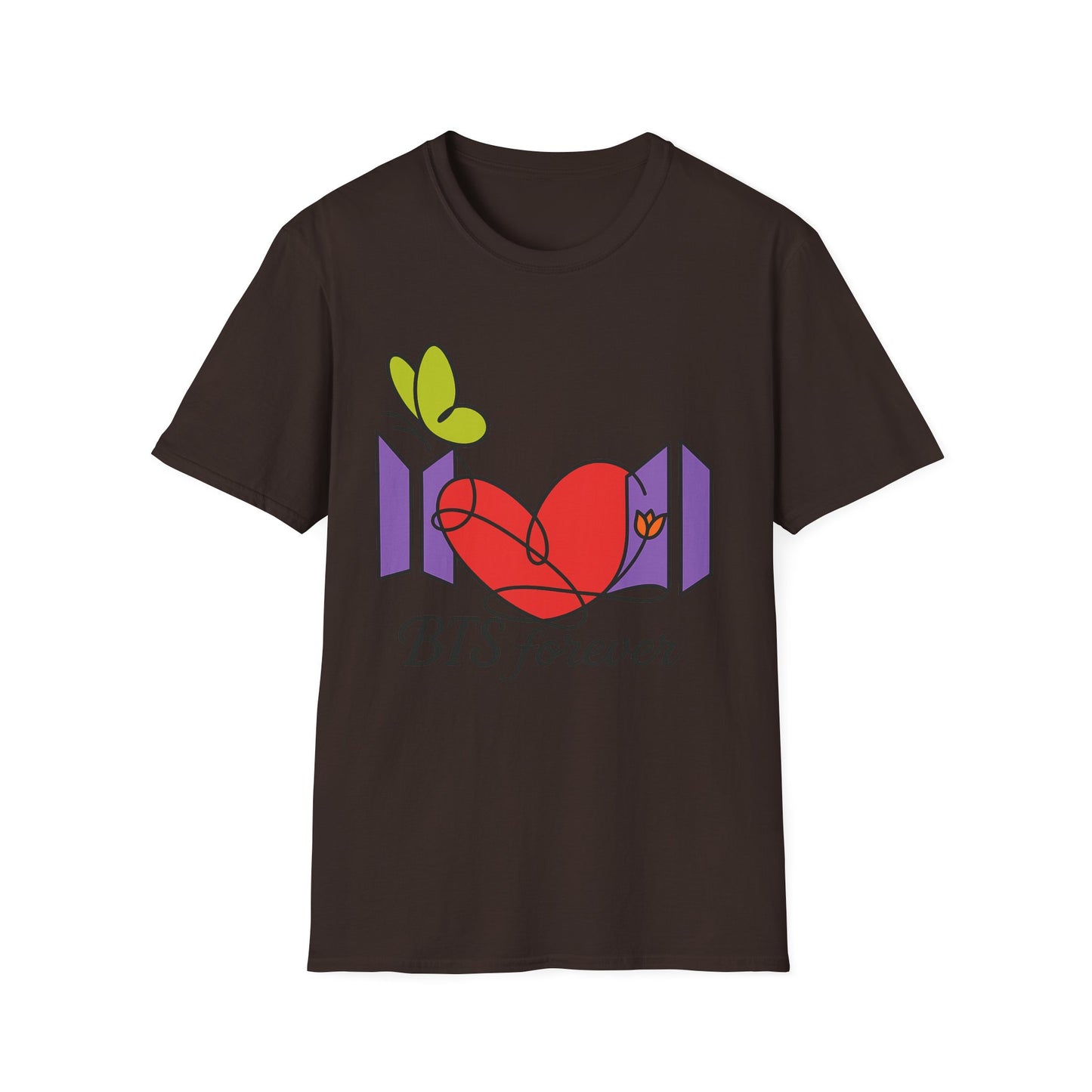 BTS Forever Heart T-Shirt, Unisex Graphic Tees, Music Lover Gift, Trendy Casual Wear, Fan Merchandise, Cute Aesthetic Top