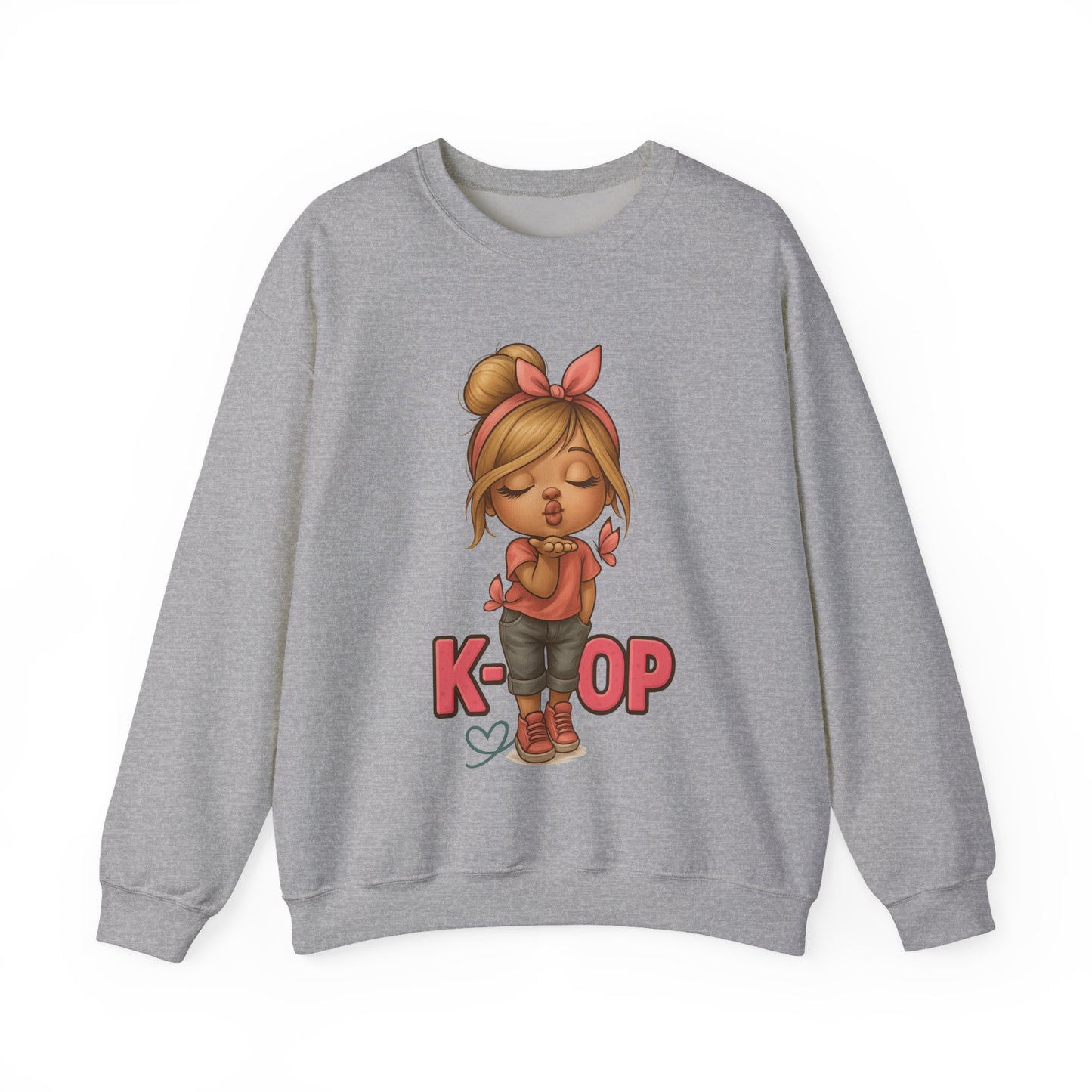 K-Pop Girl Crewneck Sweatshirt, Trendy Gift for Music Lovers, Stylish Cozy Wear, Perfect for Concerts, Fashionable Graphic Sweatshirt