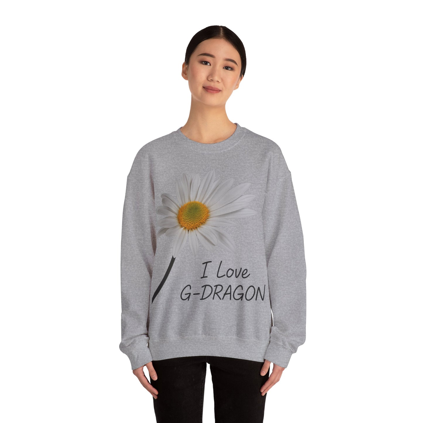 K-Pop Love Sweatshirt, I Love G-DRAGON Sweatshirt, Unisex K-Pop Crewneck, Gift for K-Pop Fans, Comfortable Music Apparel,GD,I Love G-DRAGON