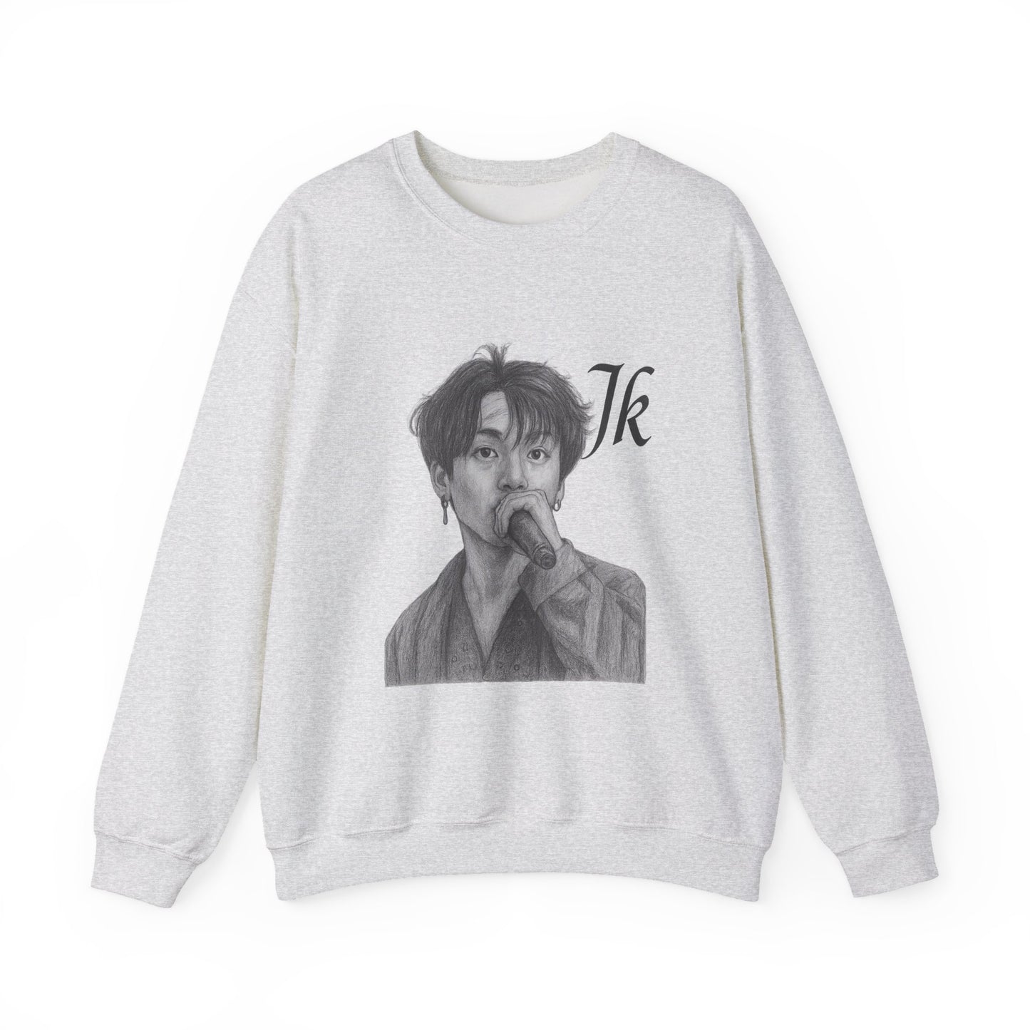 K-Pop Inspired Unisex Crewneck Sweatshirt, JK Sweatshirt, Music Lover Gift, Streetwear, Cozy Fashion, Fan Apparel,jk, BTS, Jungkook