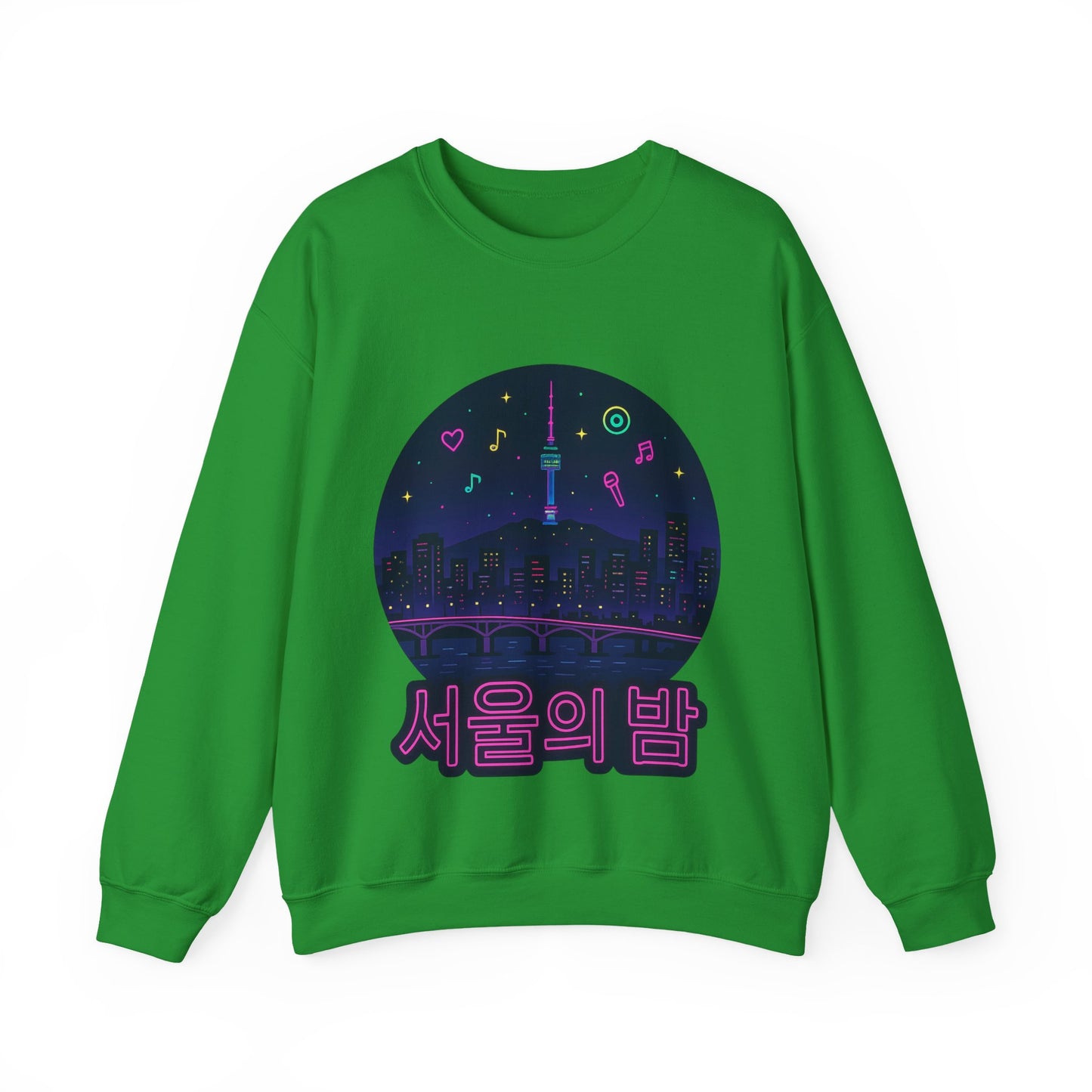 K-Pop Night Crewneck Sweatshirt - Cozy Unisex Top for Fans, Music Lovers, Gift for Birthdays, Concerts, Casual Wear, Seoul Vibes