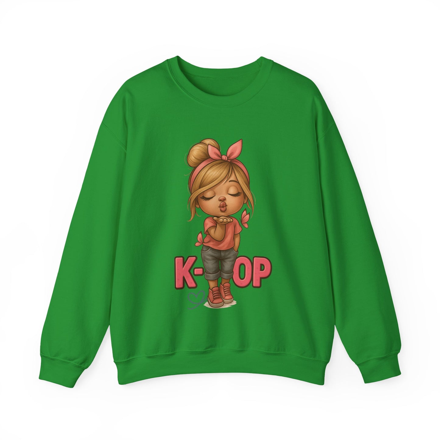 K-Pop Girl Crewneck Sweatshirt, Trendy Gift for Music Lovers, Stylish Cozy Wear, Perfect for Concerts, Fashionable Graphic Sweatshirt