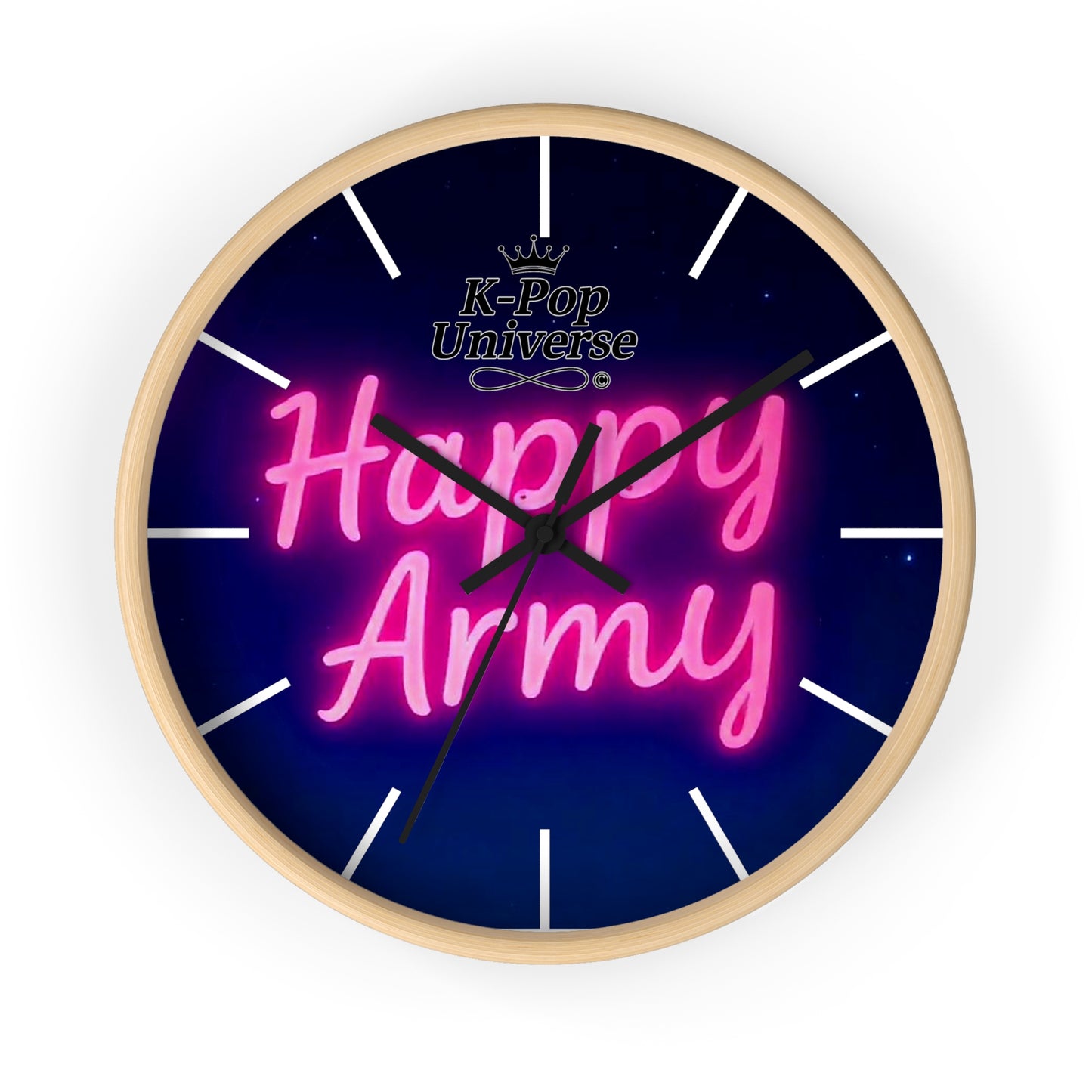 Neon Happy Army Wall Clock - Retro Home Decor, Gift for Soldiers, Army Family, Motivational Decor, Nightstand Clock