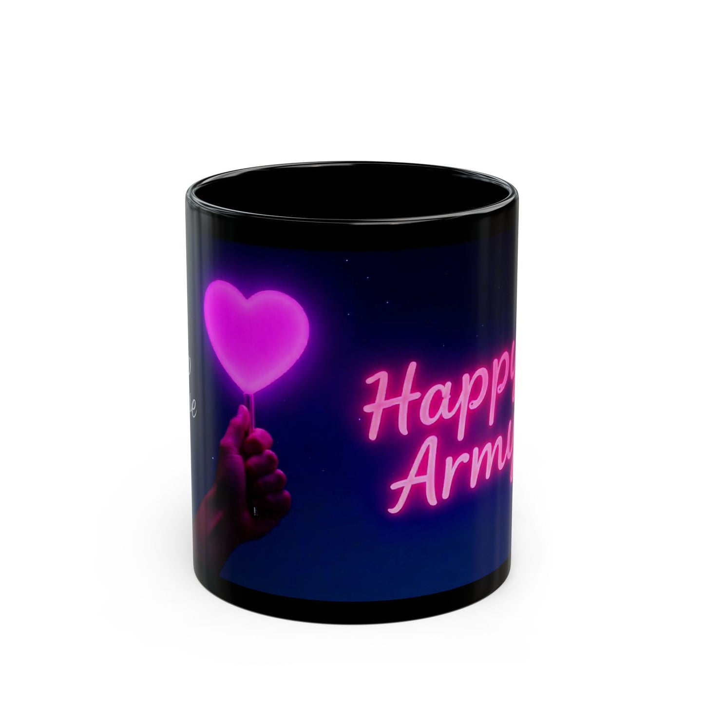 Happy Army Black Mug | Coffee Cup for Friends | Gift for Army Lovers | Festive Mug | Personalized Gift