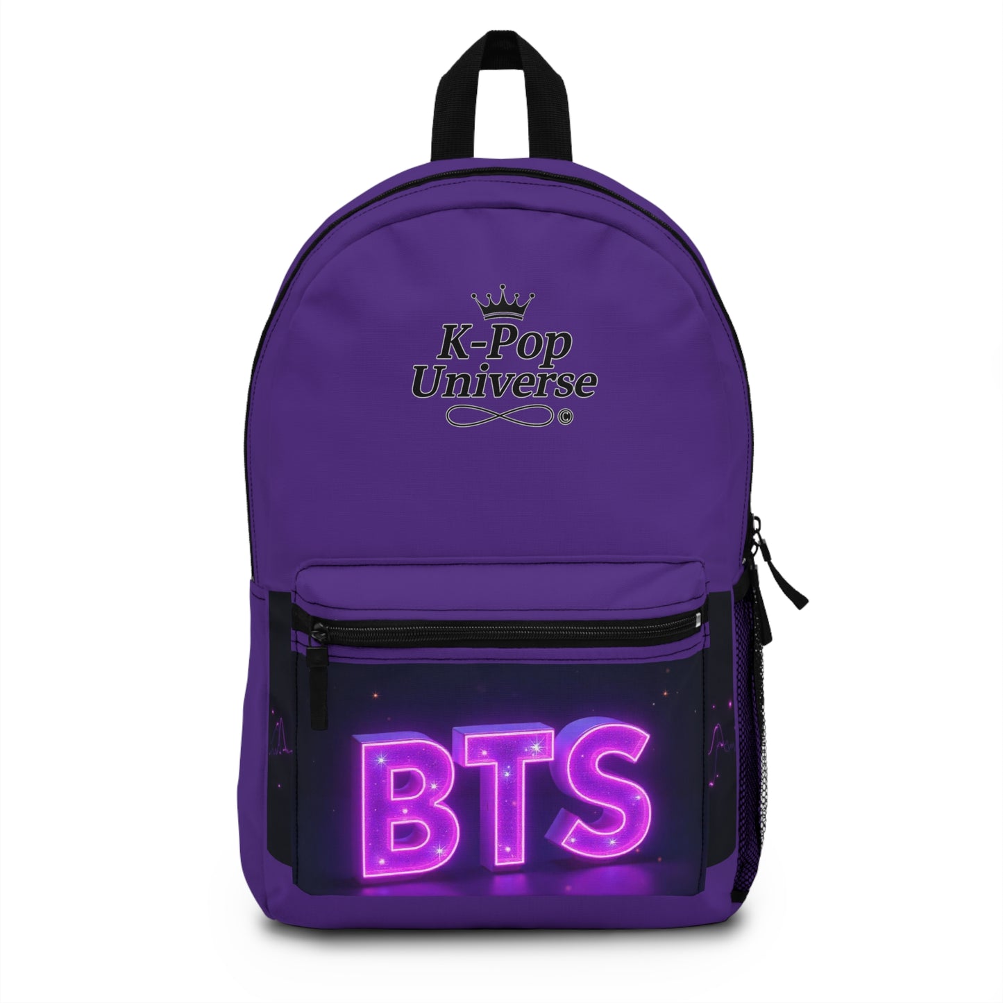 K-Pop Backpack with BTS Design, Stylish Travel Bag for Fans, School Essentials, Gift for Music Lovers, Purple Trendy Bag