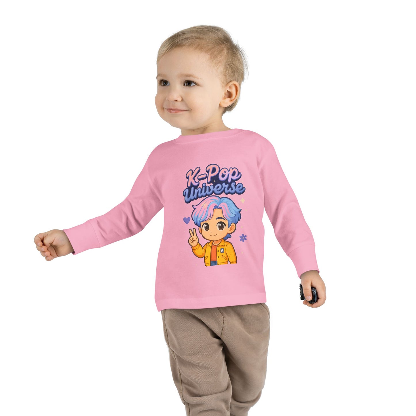 Toddler K-Pop Universe Tee, Cute Kids Shirt, Long Sleeve Top for BTS Fans, Perfect for Birthdays, Gift for Little Ones