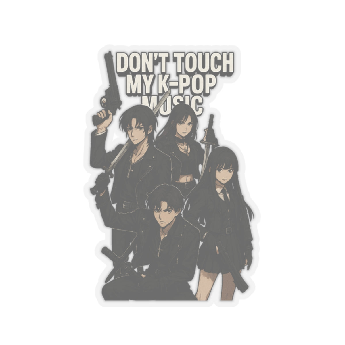 K-Pop Sticker Pack: Don't Touch My Music, Anime Aesthetic Decals, Laptop Stickers, K-Pop Fan Gifts, Music Lover Decor
