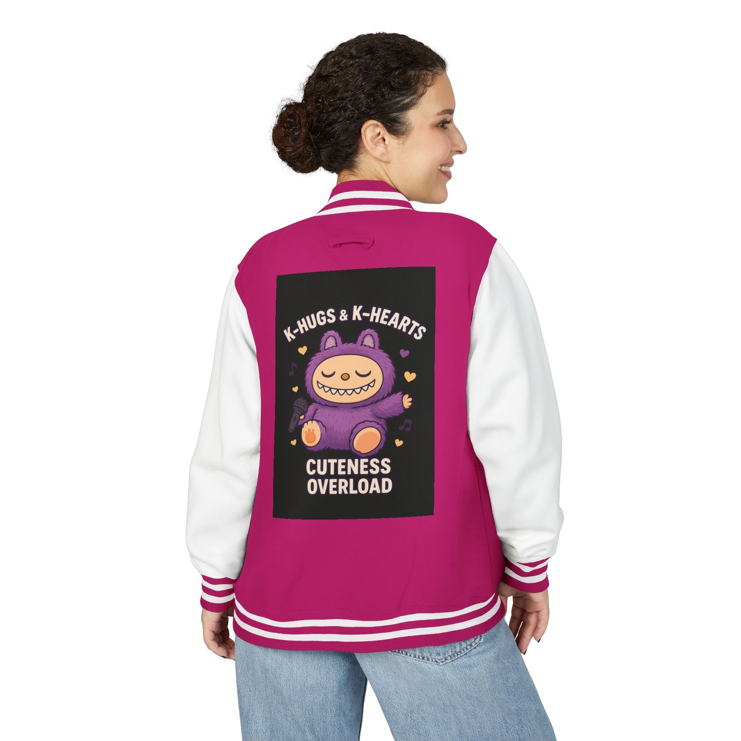 K-Pop Universe Letterman Jacket, Trendy Unisex Varsity Jacket, Cute Gift for K-Pop Fans, Stylish Casual Wear, Anime Inspired Apparel