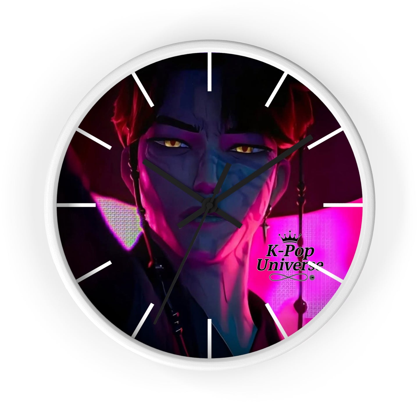 Vibrant Anime-Themed Wall Clock, Unique Home Decor, Stylish Clock for Gamers, Gift for Anime Lovers, Modern Clock for Any Room, k-pop demon Hunters, k-pop universe