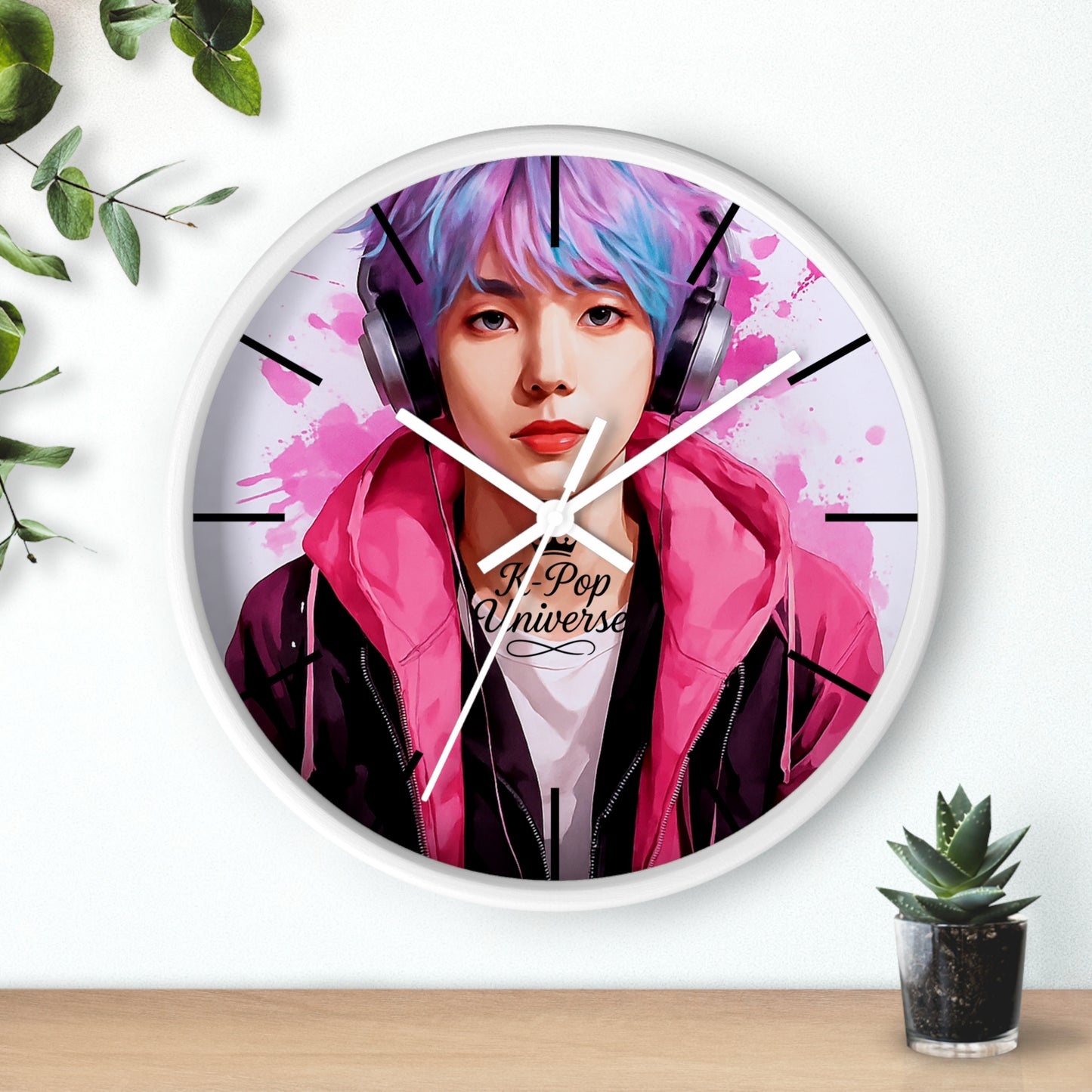 K-Pop Themed Wall Clock, Trendy Clock for Music Lovers, Perfect Gift for K-Pop Fans, Home Decor, Unique Desk Accessory
