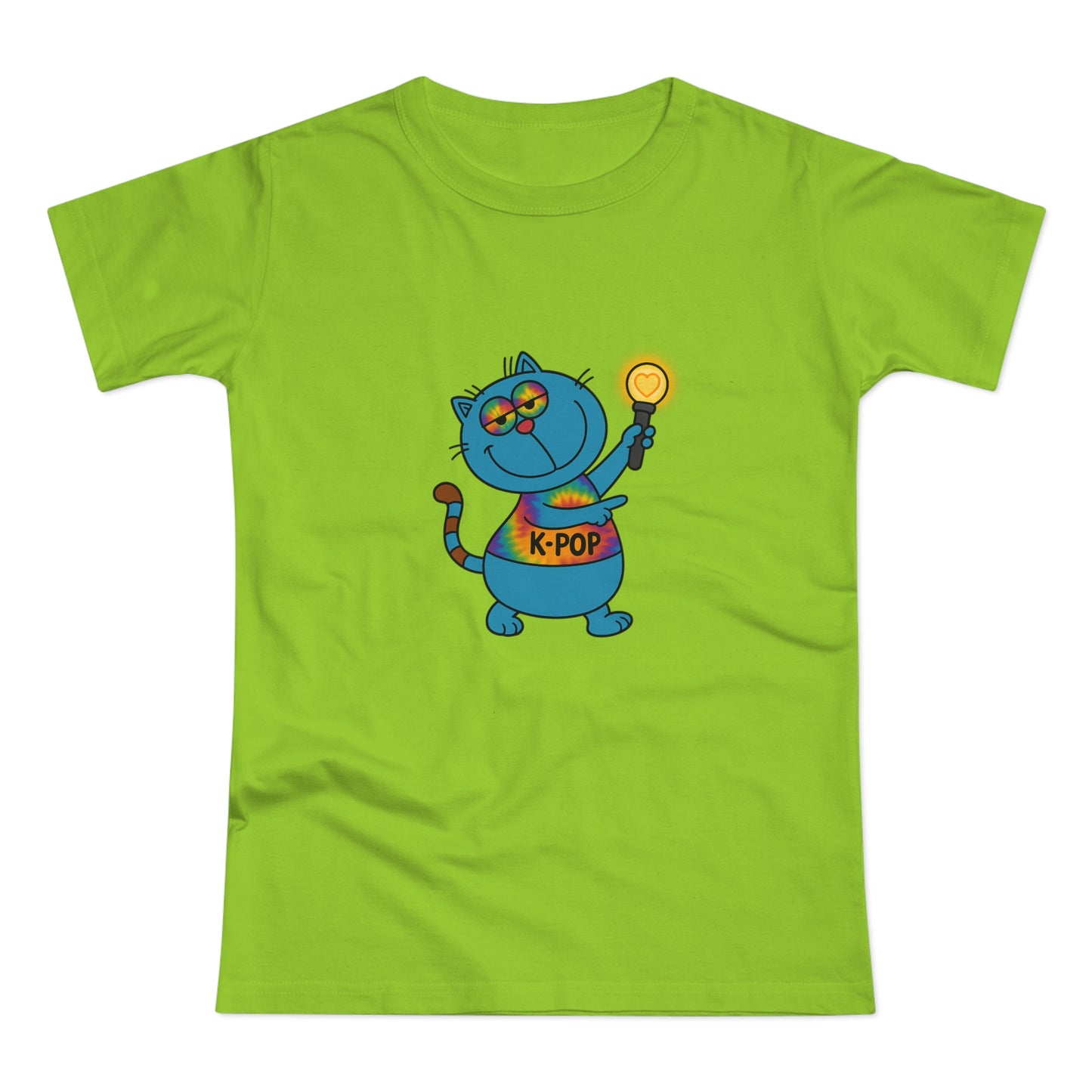 K-Pop Cat T-Shirt, Cute Cat Tee, K-Pop Fan Shirt, Women's Graphic Tee, Trendy Cat Apparel