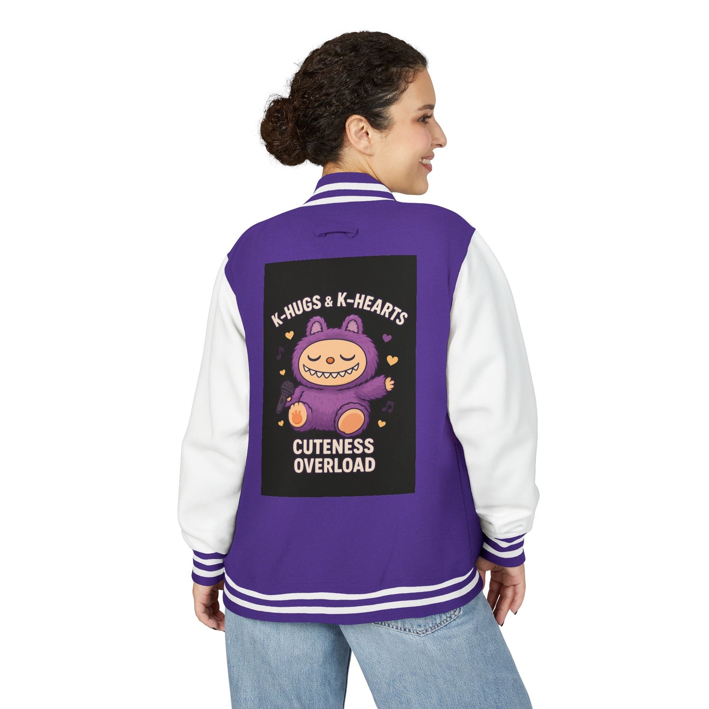 K-Pop Universe Letterman Jacket, Trendy Unisex Varsity Jacket, Cute Gift for K-Pop Fans, Stylish Casual Wear, Anime Inspired Apparel