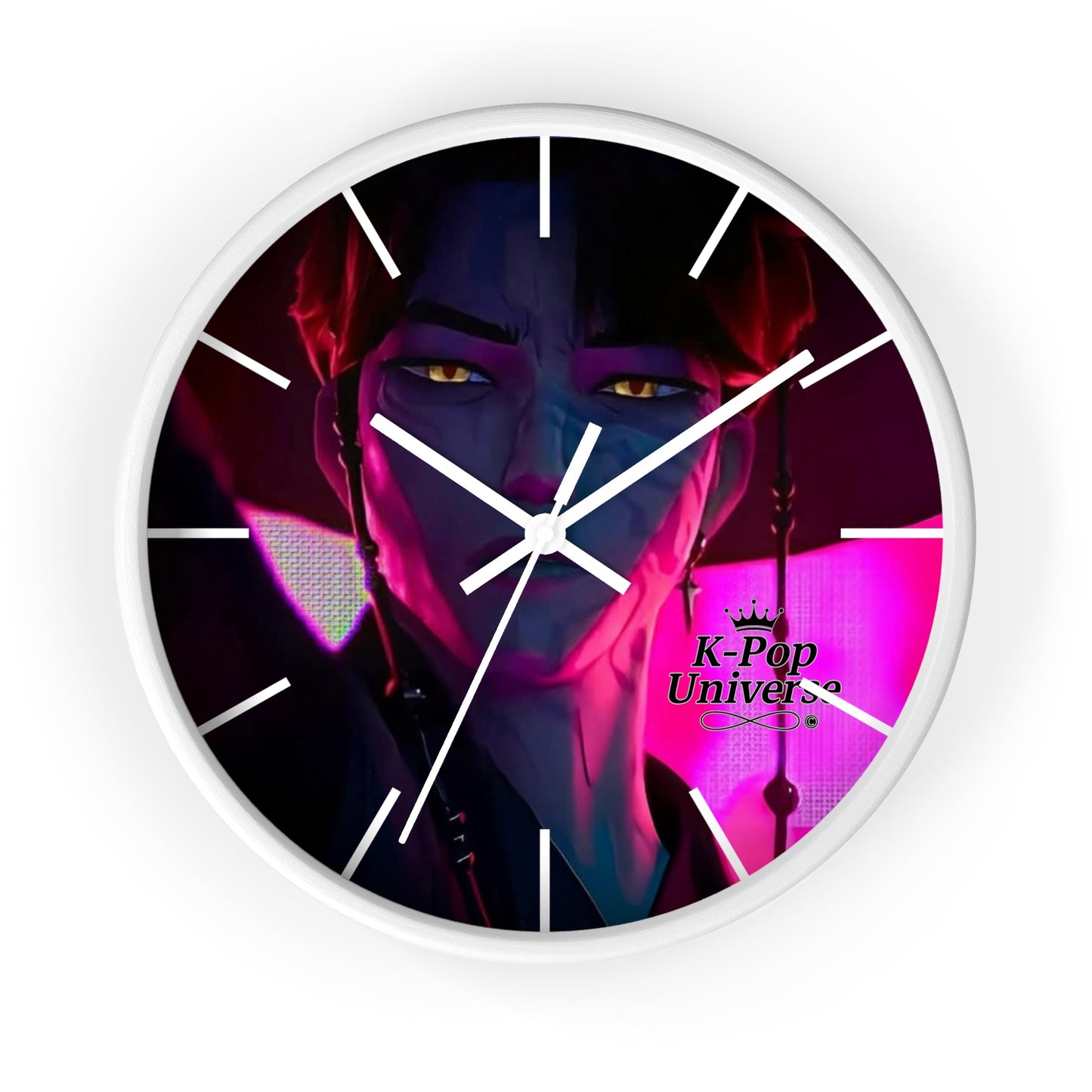 Vibrant Anime-Themed Wall Clock, Unique Home Decor, Stylish Clock for Gamers, Gift for Anime Lovers, Modern Clock for Any Room, k-pop demon Hunters, k-pop universe