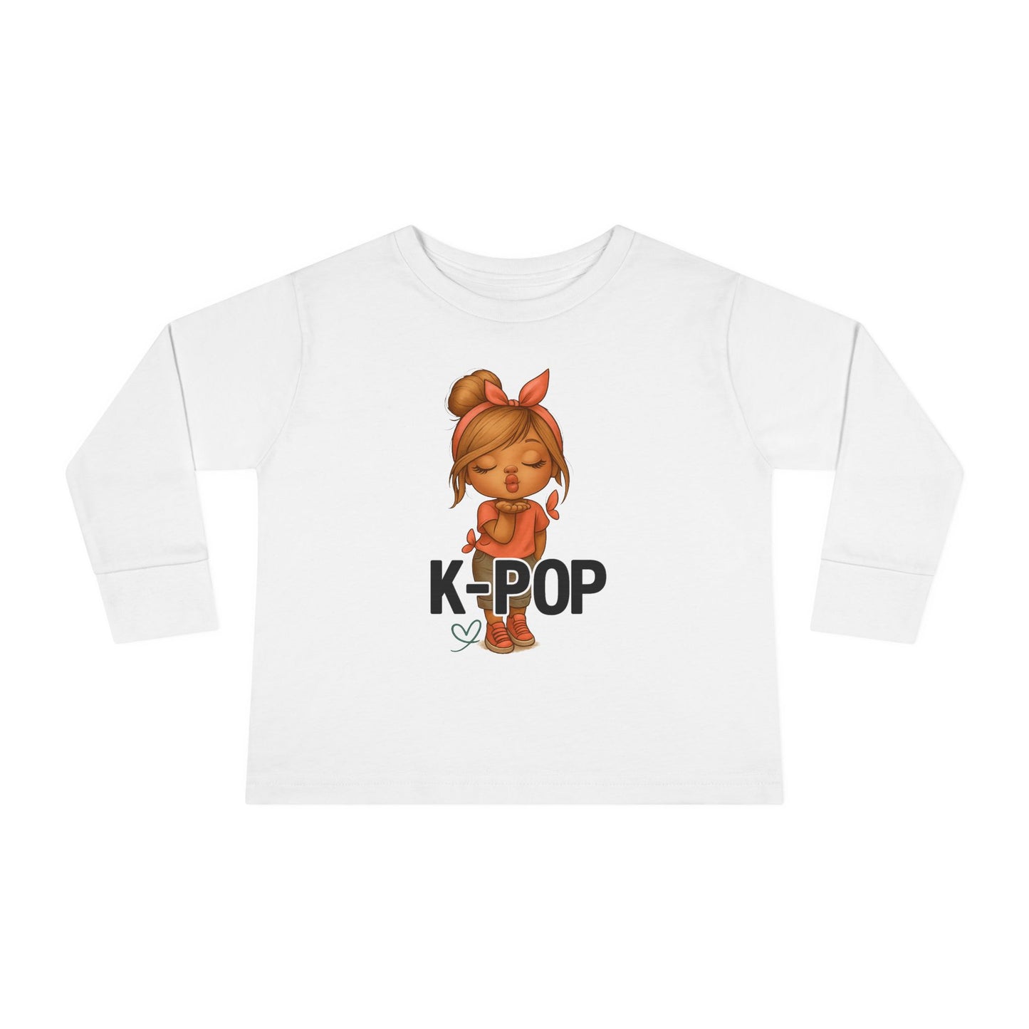 K-Pop Toddler Long Sleeve Tee, Cute K-Pop Shirt, Gift for Kids, Playtime Tee, Musical Kids Apparel, Child's Fashion Top