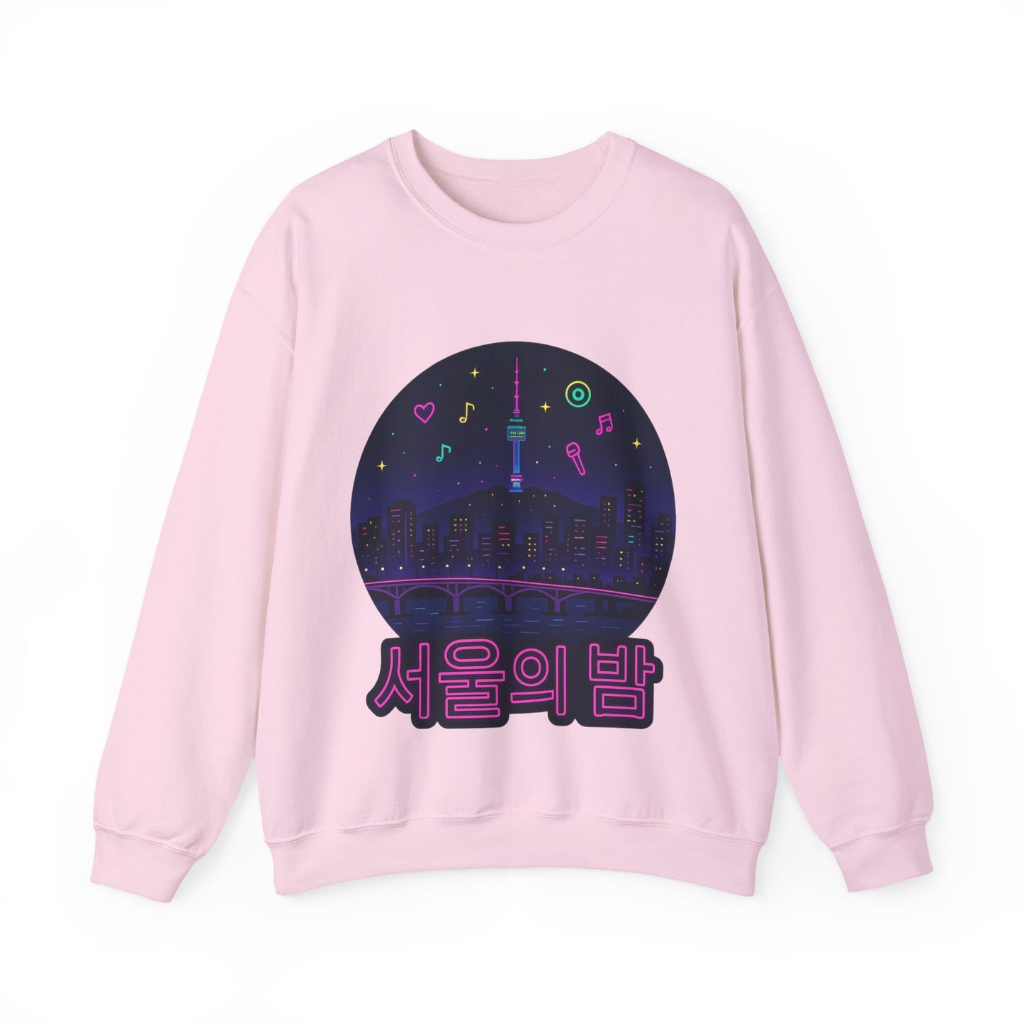 K-Pop Night Crewneck Sweatshirt - Cozy Unisex Top for Fans, Music Lovers, Gift for Birthdays, Concerts, Casual Wear, Seoul Vibes