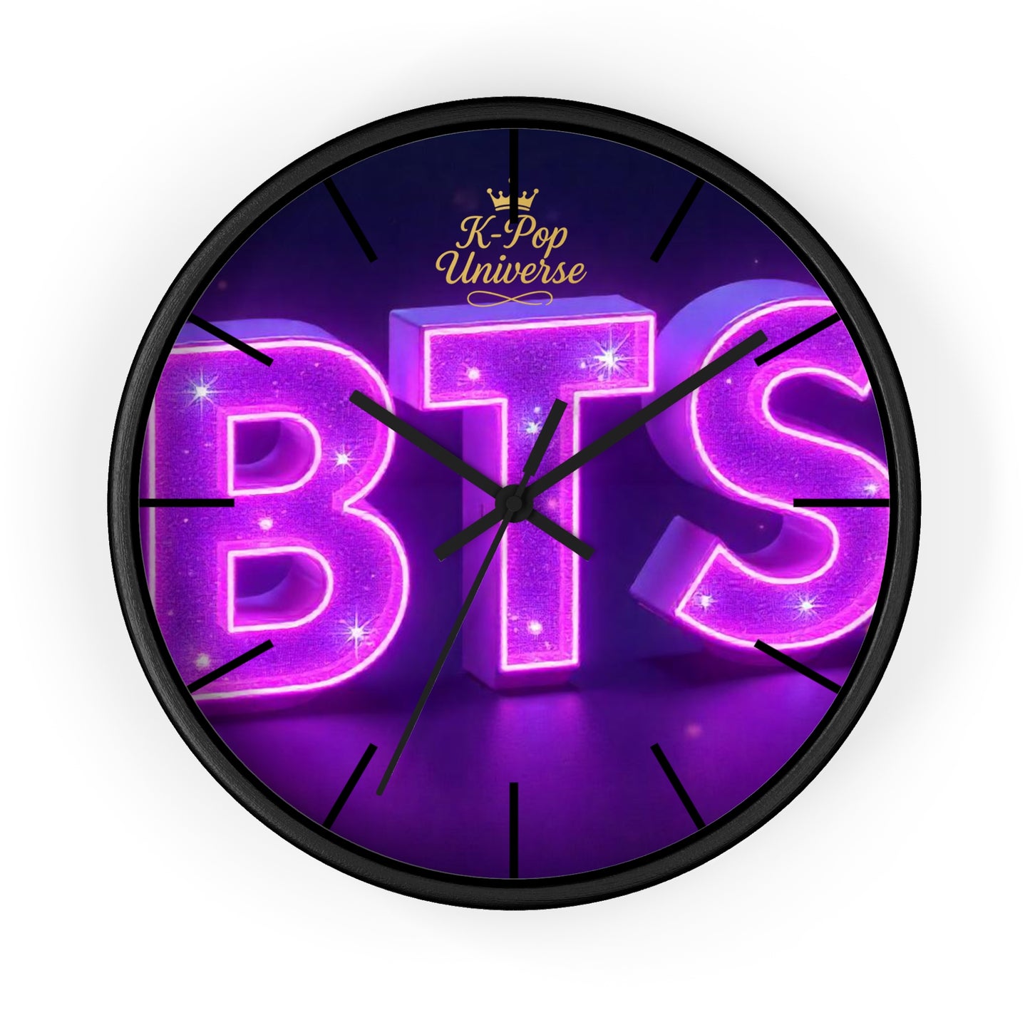BTS Neon Wall Clock - Fan Gift, Bedroom Decor, K-Pop Collectible, Unique Wall Art, Birthday Present