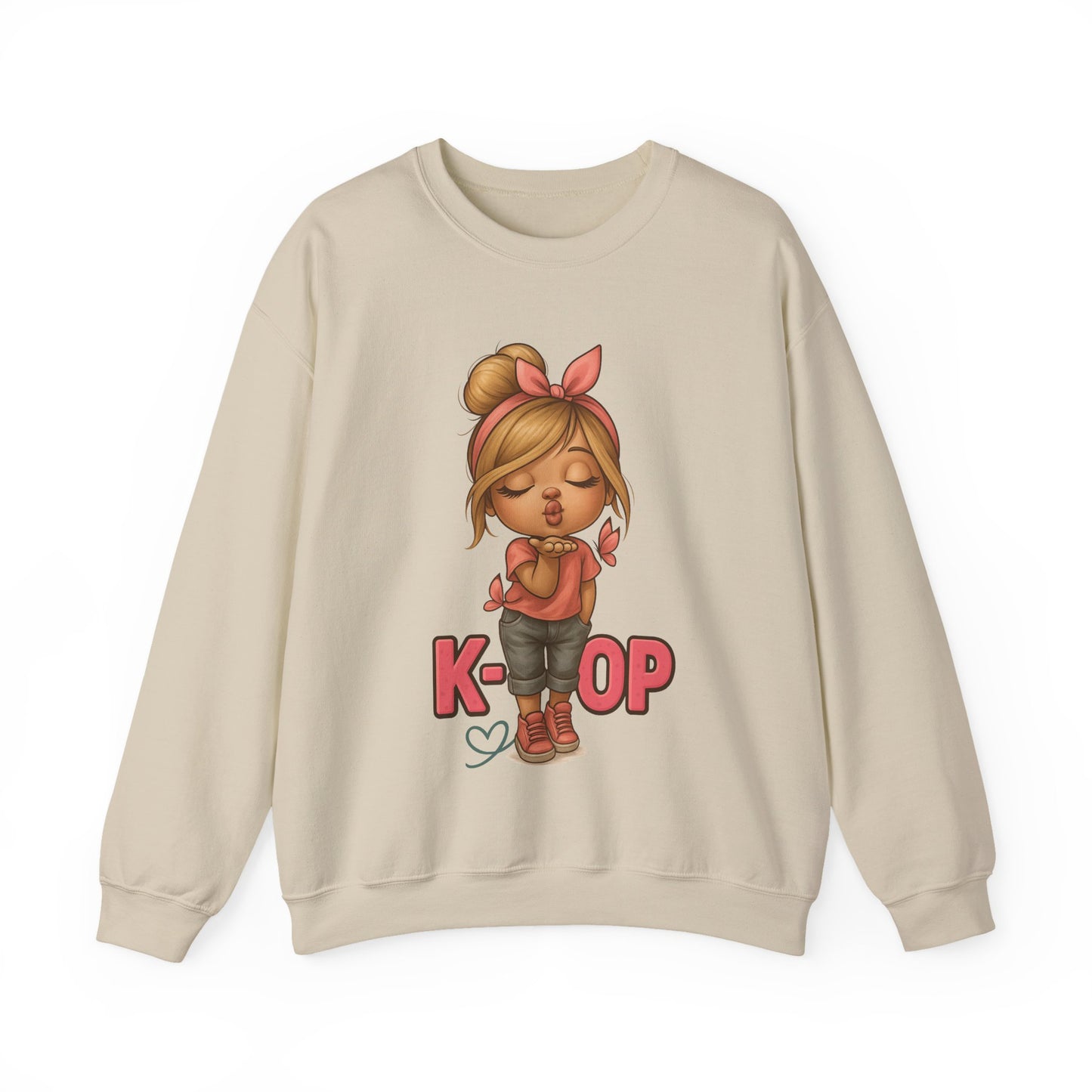 K-Pop Girl Crewneck Sweatshirt, Trendy Gift for Music Lovers, Stylish Cozy Wear, Perfect for Concerts, Fashionable Graphic Sweatshirt