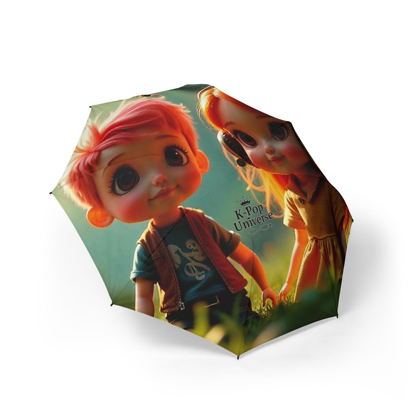 K-Pop Universe Semi-Automatic Foldable Umbrella, Cute Aesthetic Umbrella, K-Pop Collectible, Fashionable Rain Gear, Gift for Fans,cité k-pop fans