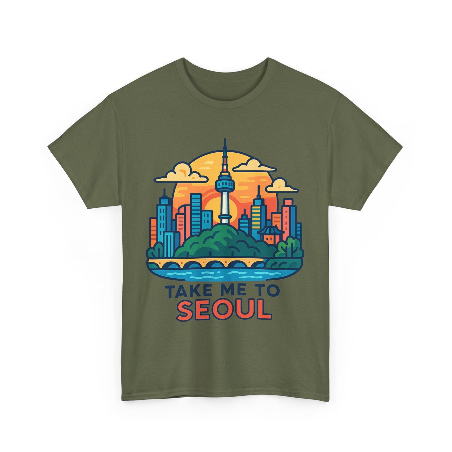 K-Pop Seoul Adventure Tee, Trendy Unisex T-Shirt, City Skyline Graphic, Music Lovers Gift, Casual Streetwear