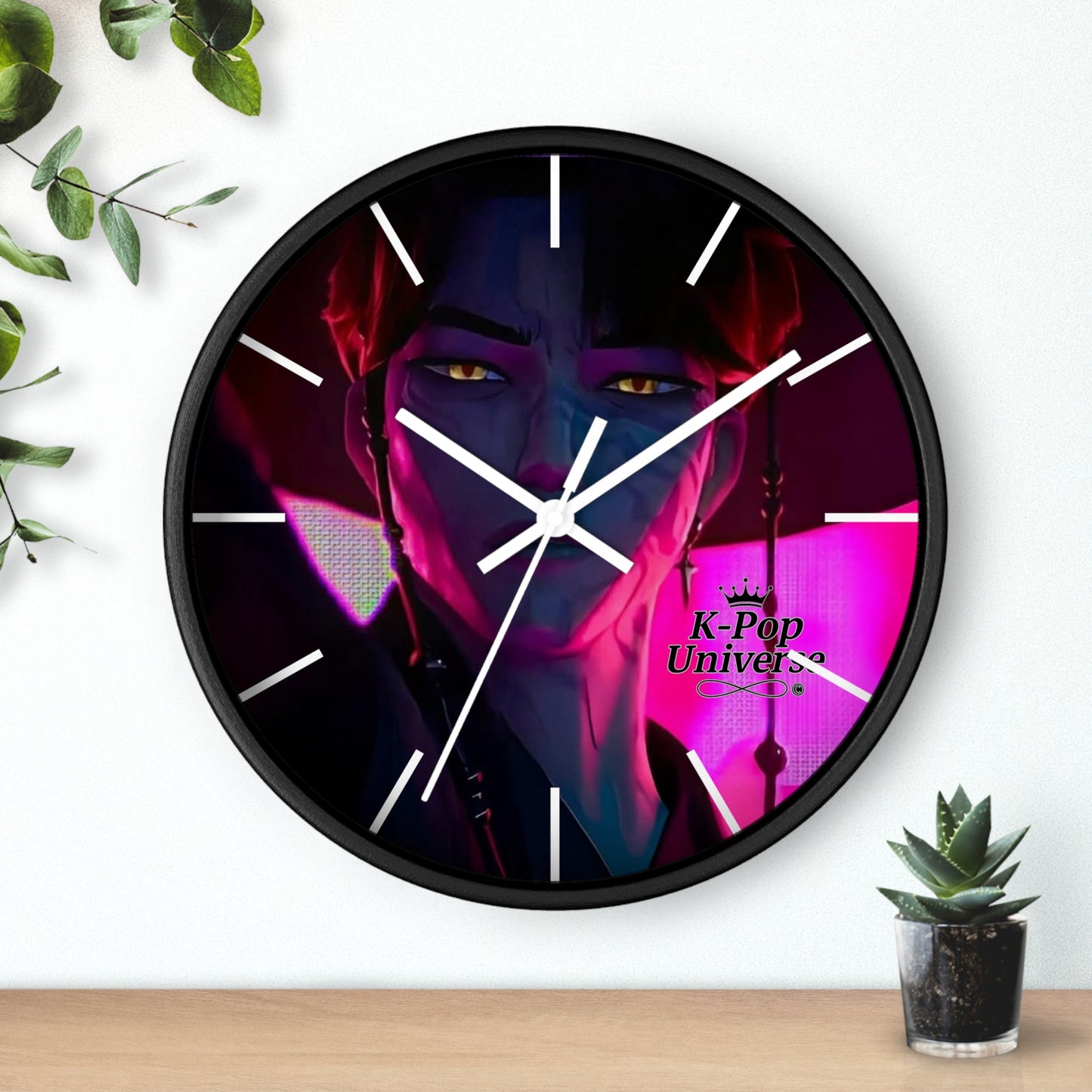Vibrant Anime-Themed Wall Clock, Unique Home Decor, Stylish Clock for Gamers, Gift for Anime Lovers, Modern Clock for Any Room, k-pop demon Hunters, k-pop universe