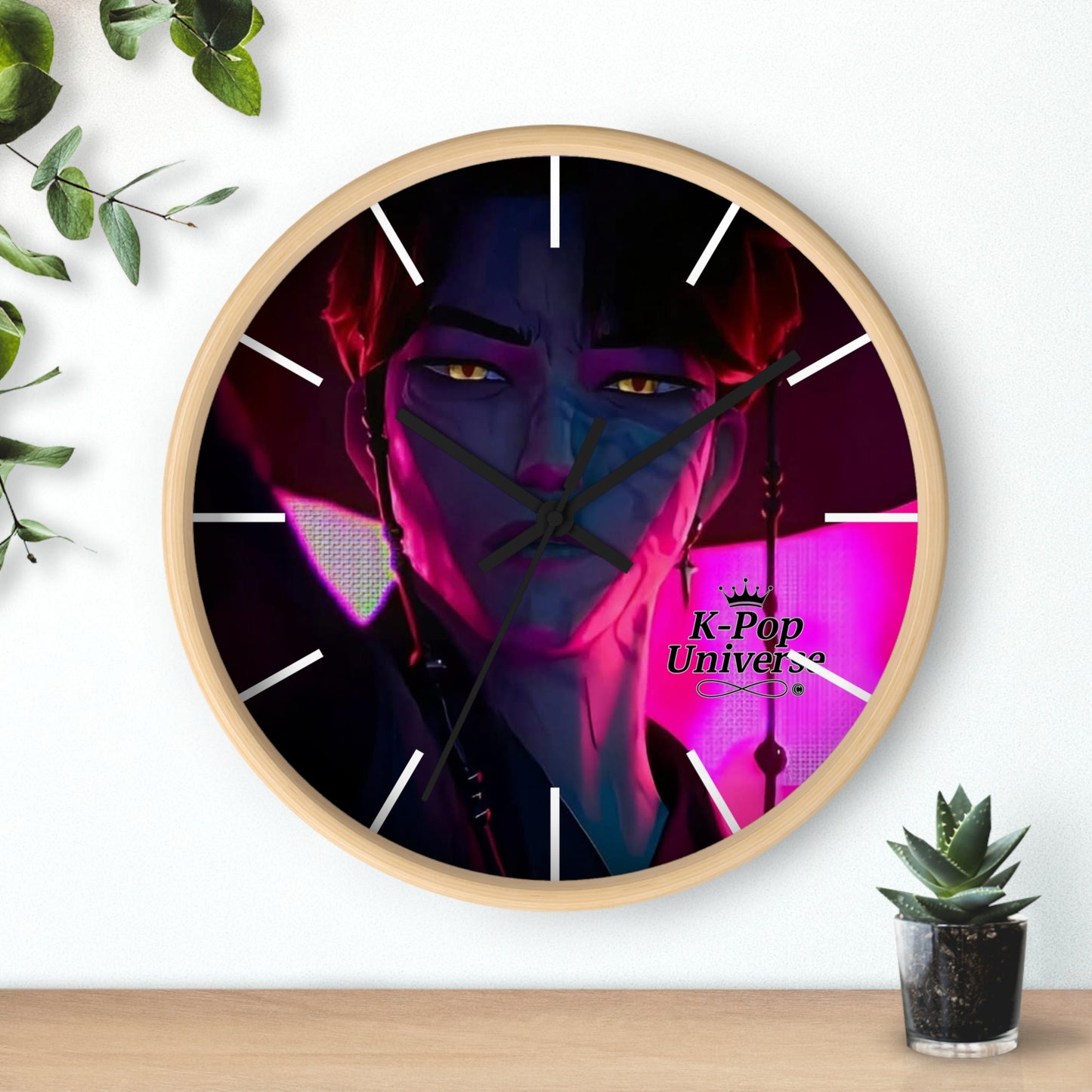 Vibrant Anime-Themed Wall Clock, Unique Home Decor, Stylish Clock for Gamers, Gift for Anime Lovers, Modern Clock for Any Room, k-pop demon Hunters, k-pop universe