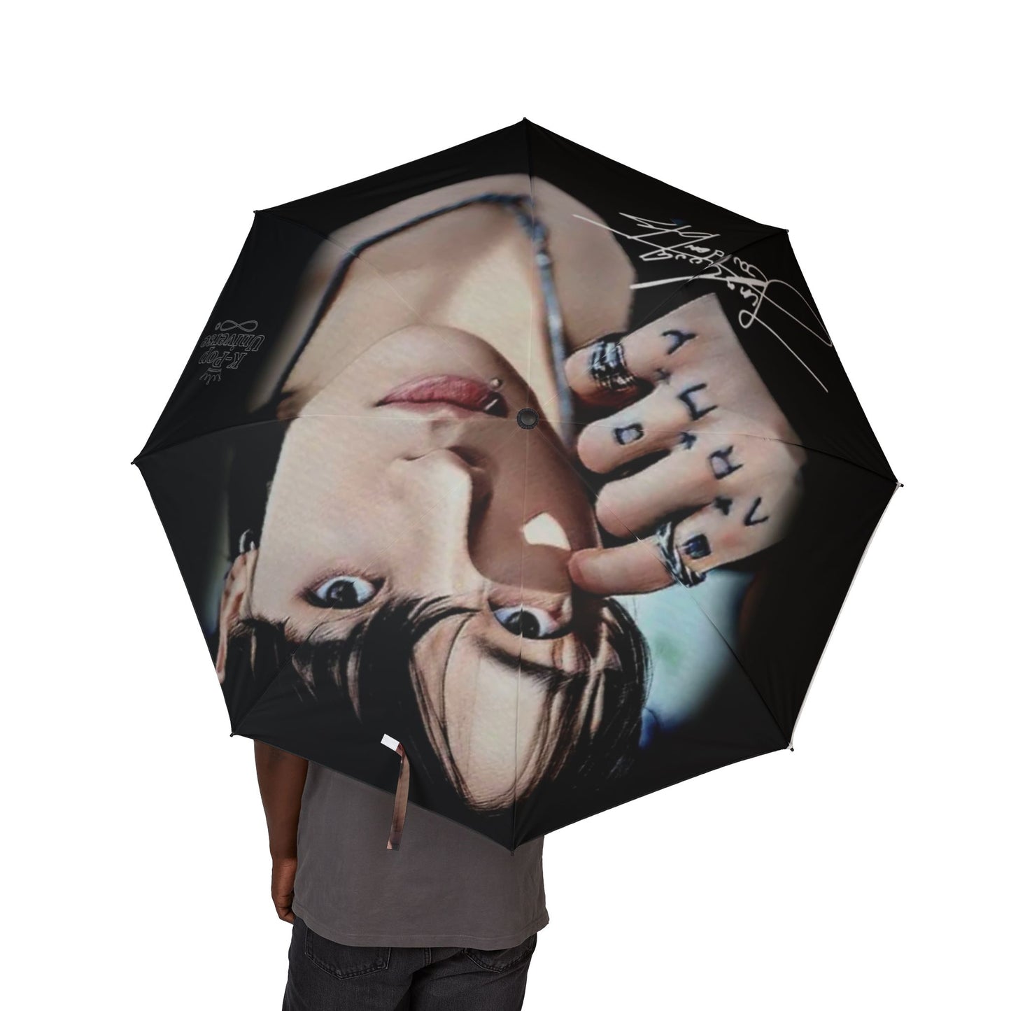 Stylish Foldable Umbrella featuring Artistic Design, Perfect for Rainy Days, Gifts, Collectibles, Fashion Accessories, K-Pop Merchandise