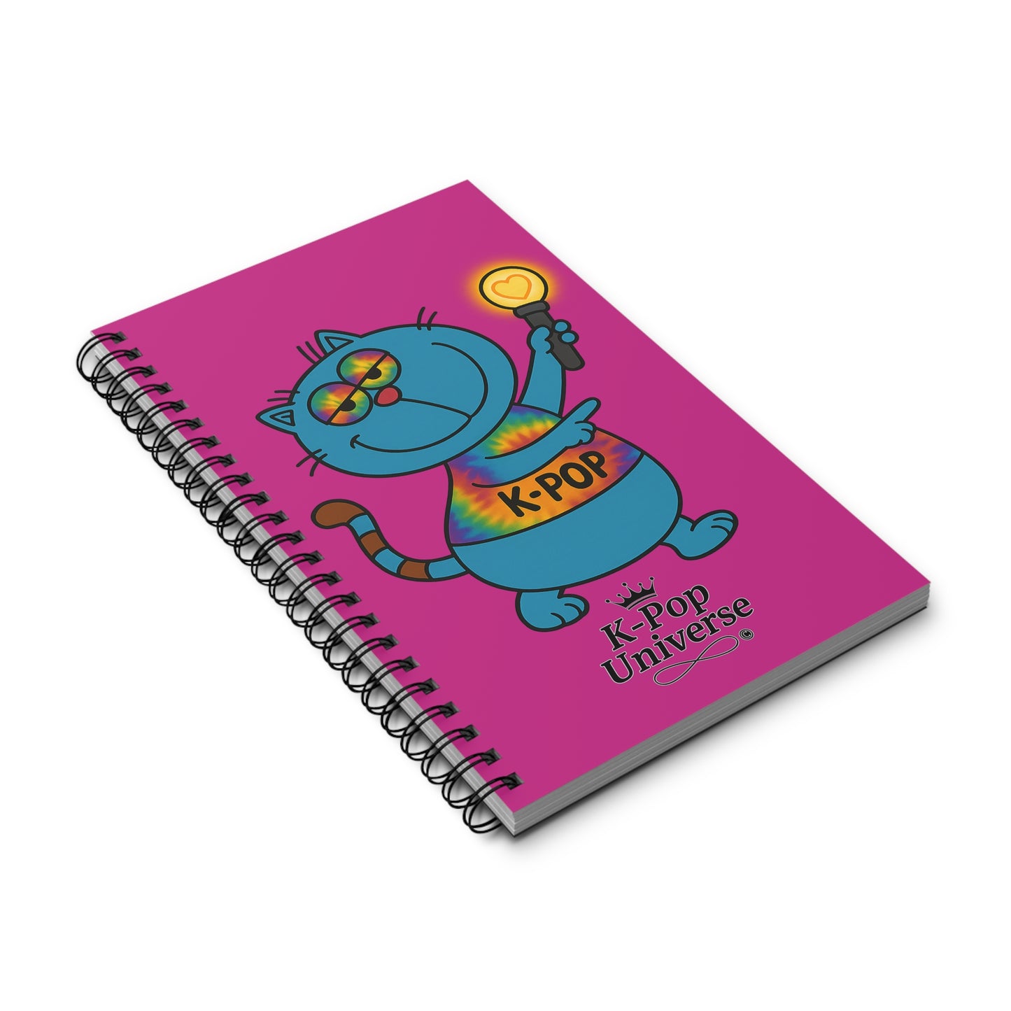 Colorful K-Pop Cat Spiral Journal, Cute Notepad for Artists, Music Lovers, Gift for Friends, School Supplies, Creative Writing