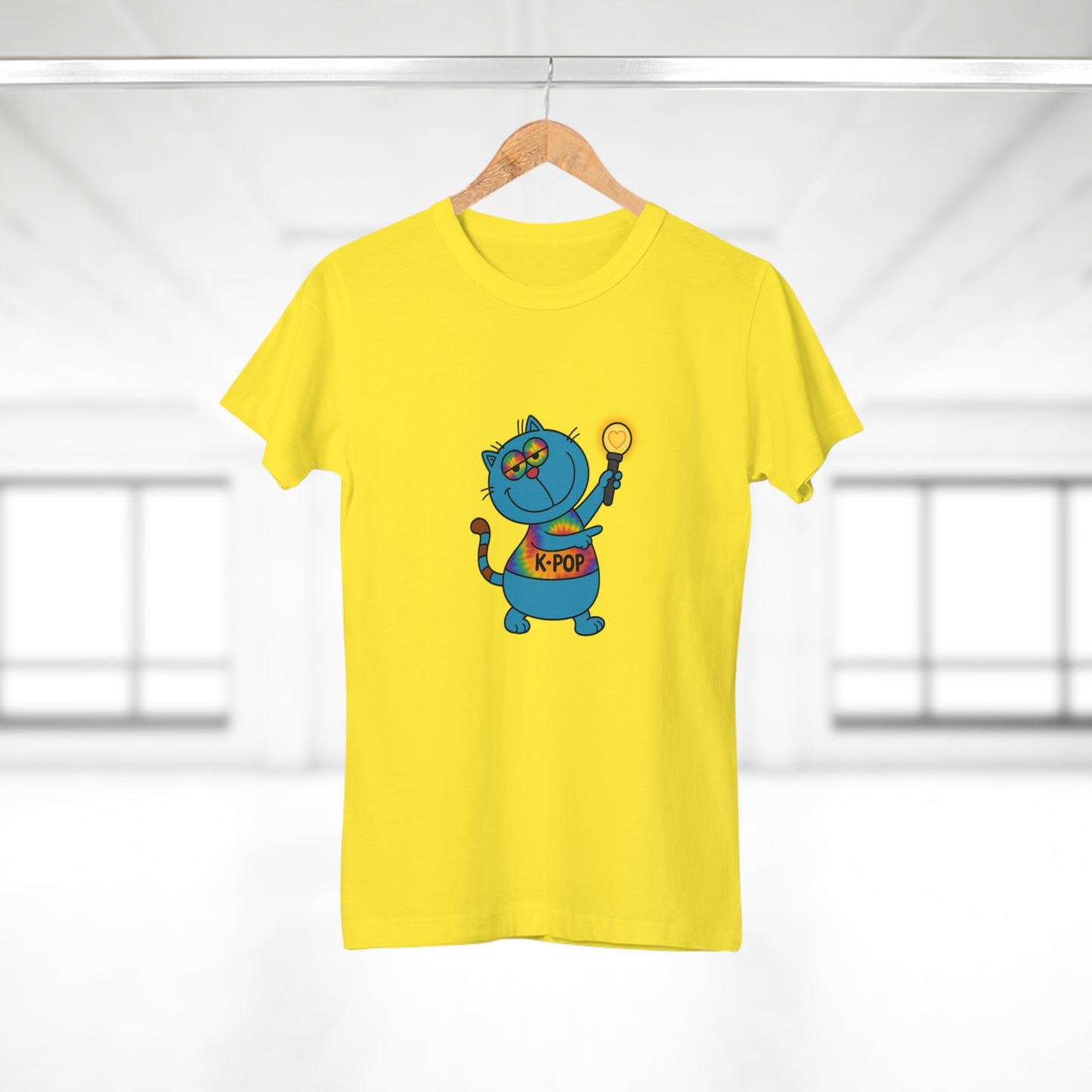 K-Pop Cat T-Shirt, Cute Cat Tee, K-Pop Fan Shirt, Women's Graphic Tee, Trendy Cat Apparel