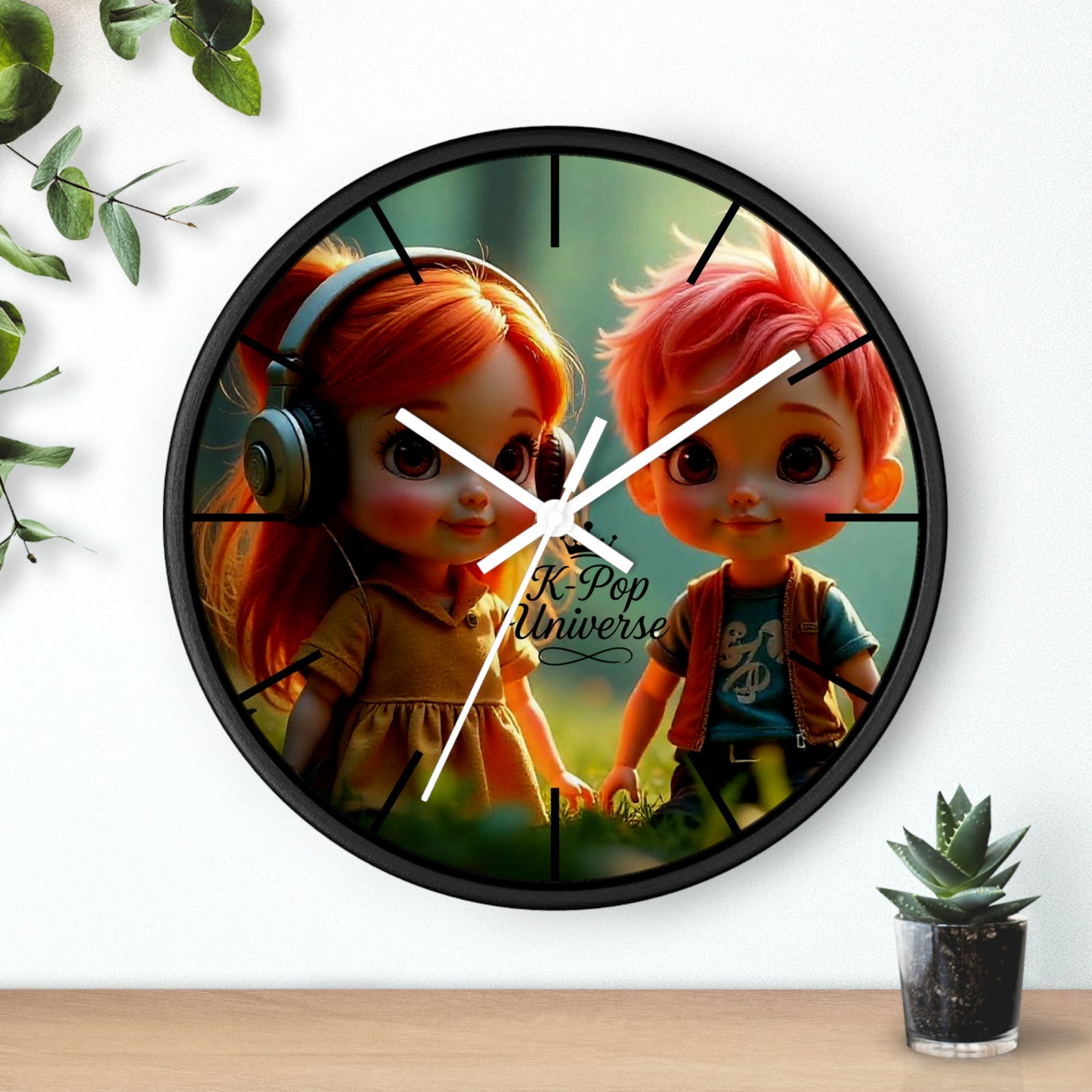 K-Pop Universe Wall Clock, Cute Home Decor, Gift for Music Lovers, Children's Room Accent, K-Pop Fan Wall Art