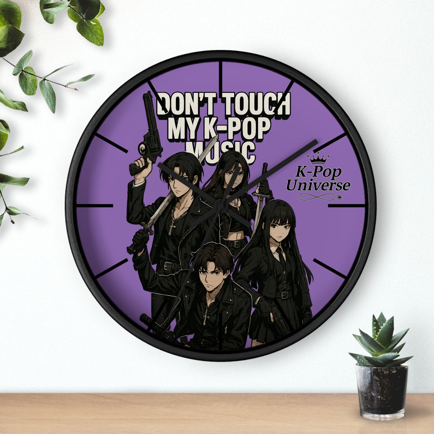 K-Pop Music Wall Clock, Unique Decor for Music Lovers, Perfect Gift for Fans, Bedroom or Living Room Wall Art, Don't Touch My K-Pop Music