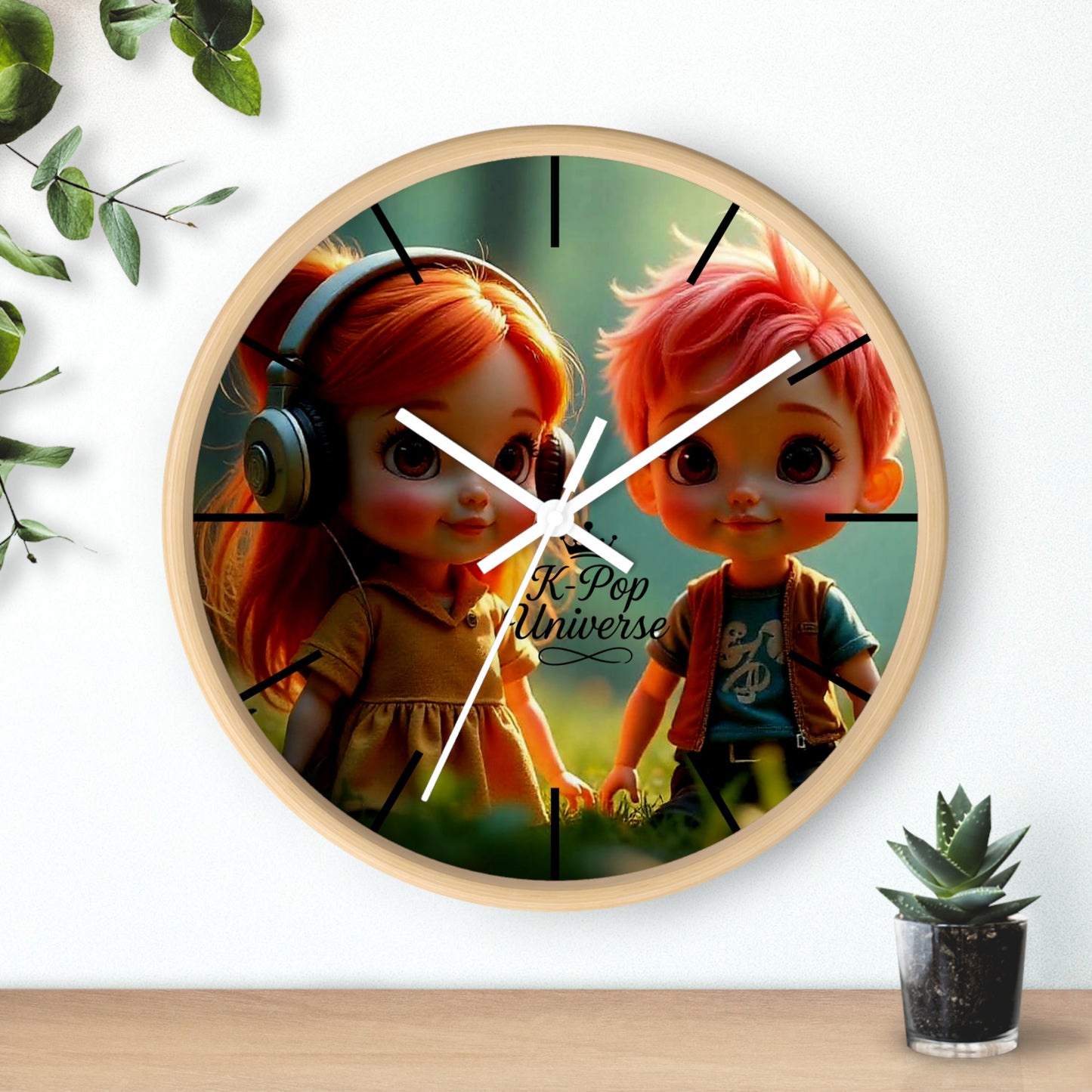 K-Pop Universe Wall Clock, Cute Home Decor, Gift for Music Lovers, Children's Room Accent, K-Pop Fan Wall Art
