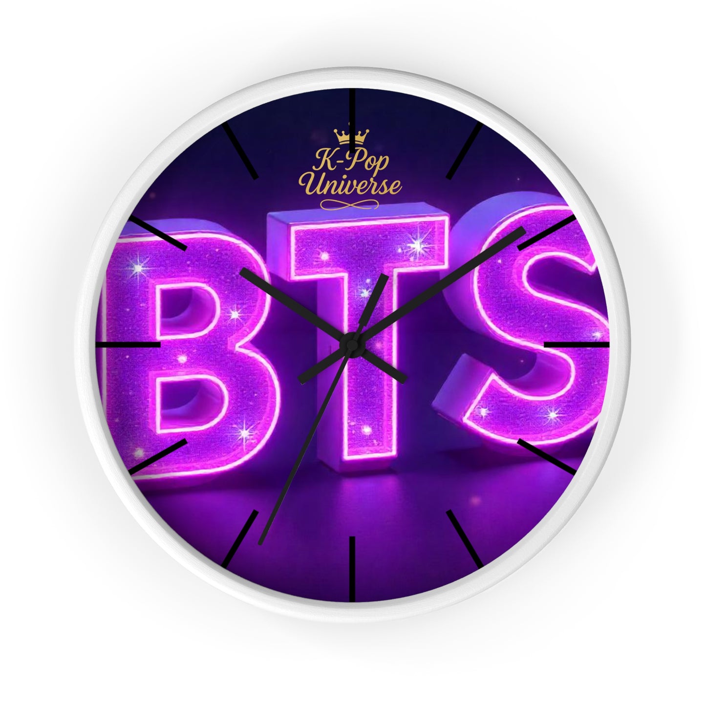 BTS Neon Wall Clock - Fan Gift, Bedroom Decor, K-Pop Collectible, Unique Wall Art, Birthday Present
