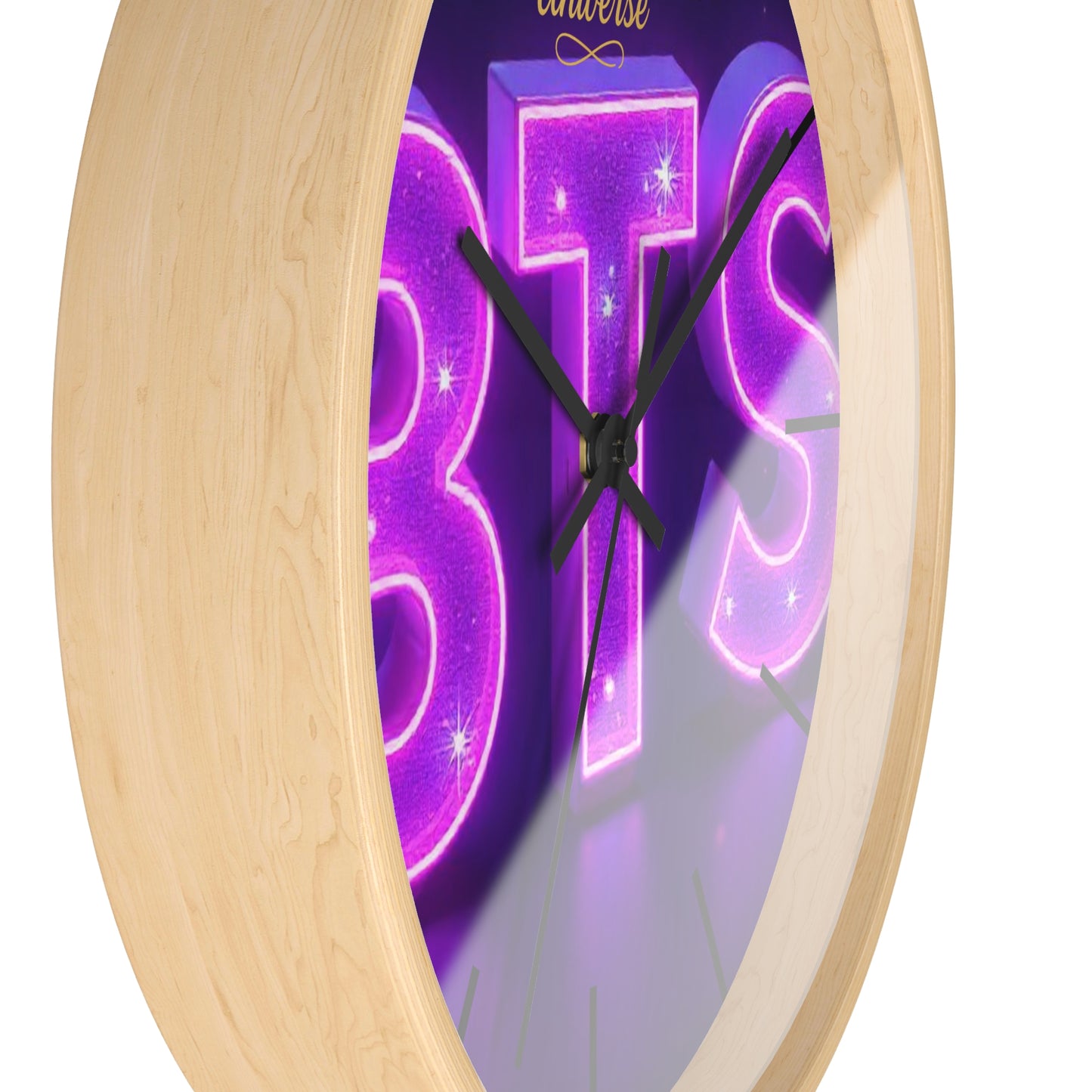 BTS Neon Wall Clock - Fan Gift, Bedroom Decor, K-Pop Collectible, Unique Wall Art, Birthday Present