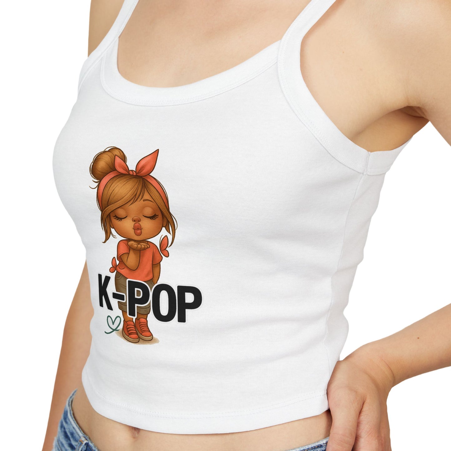 K-Pop Inspired Women's Spaghetti Strap Tank Top, Summer Fashion, Music Lover Gift, Festival Wear, Trendy Tops